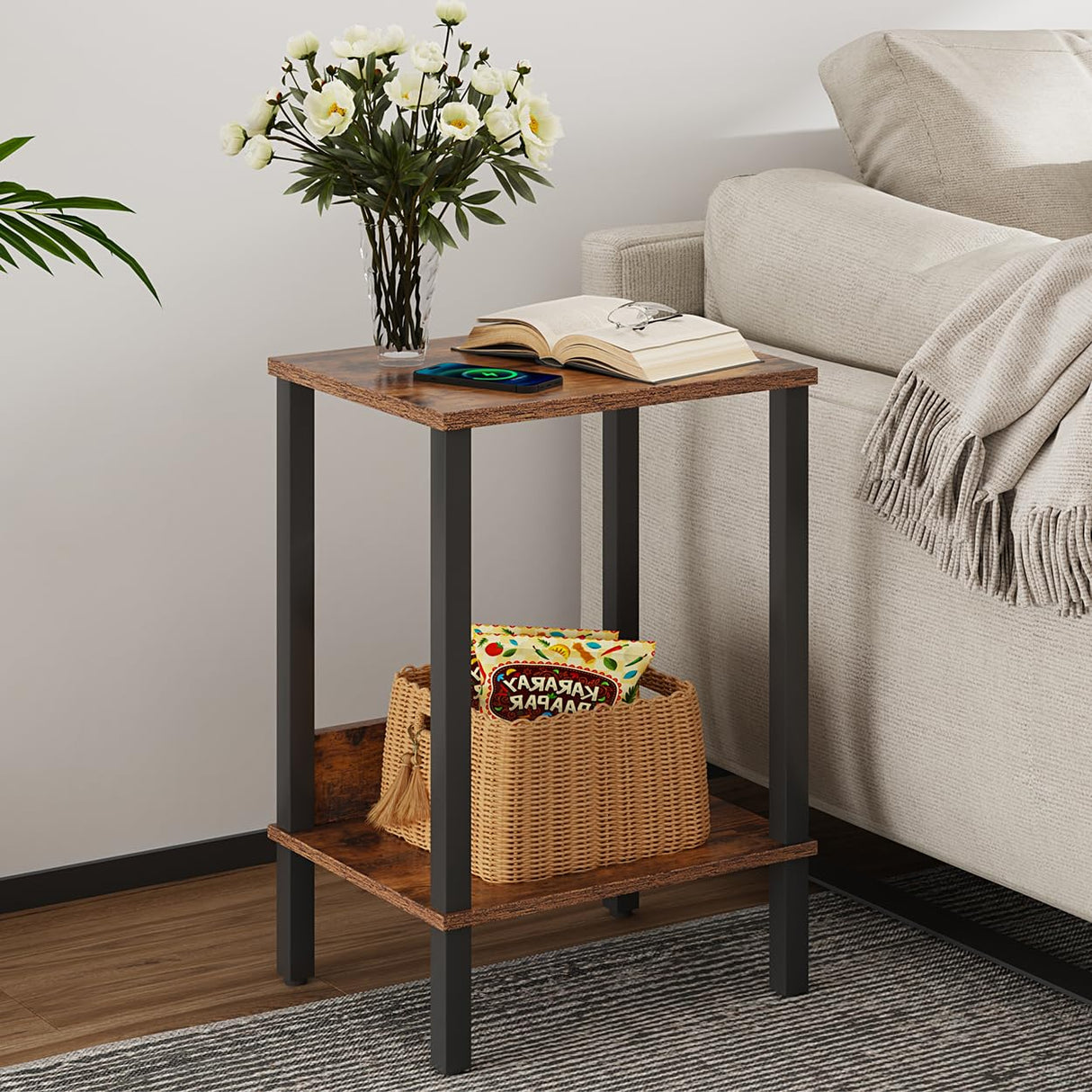 Set of 2 End Table, Side Table, Nightstands