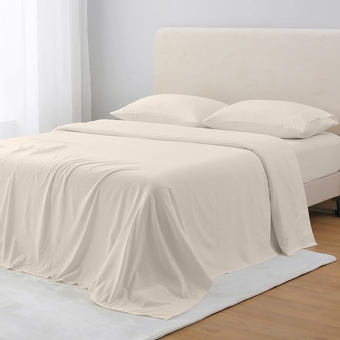 King Size Sheet Set, 4-Piece Brushed Microfiber Sheets for King Size Bed Set