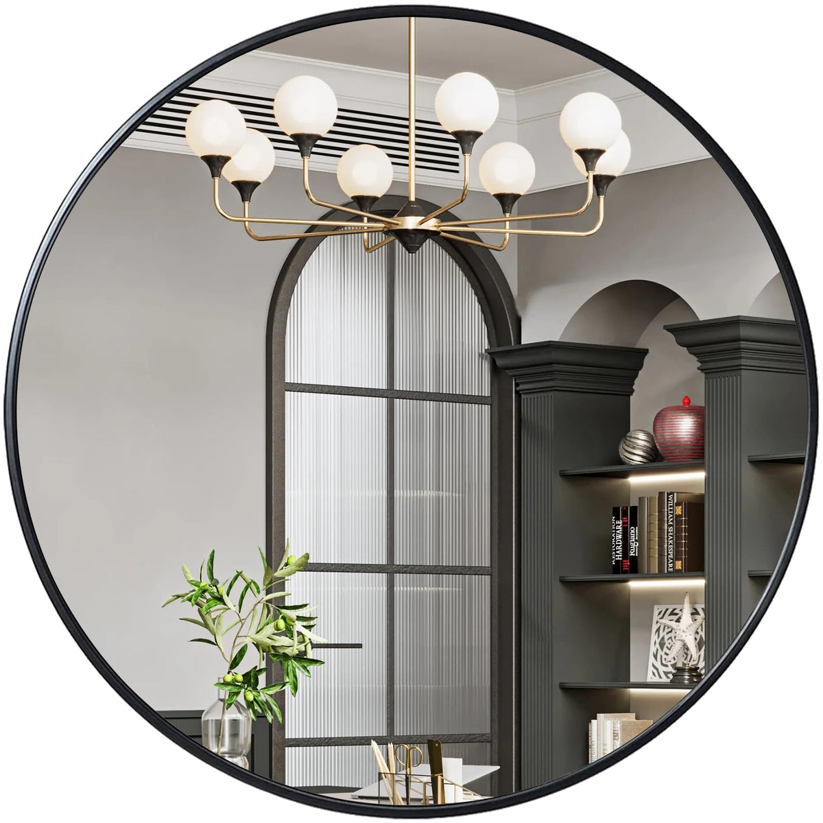 Round Mirror 48 inch, Large Circle Mirror for Wall, Round Bathroom Mir ...
