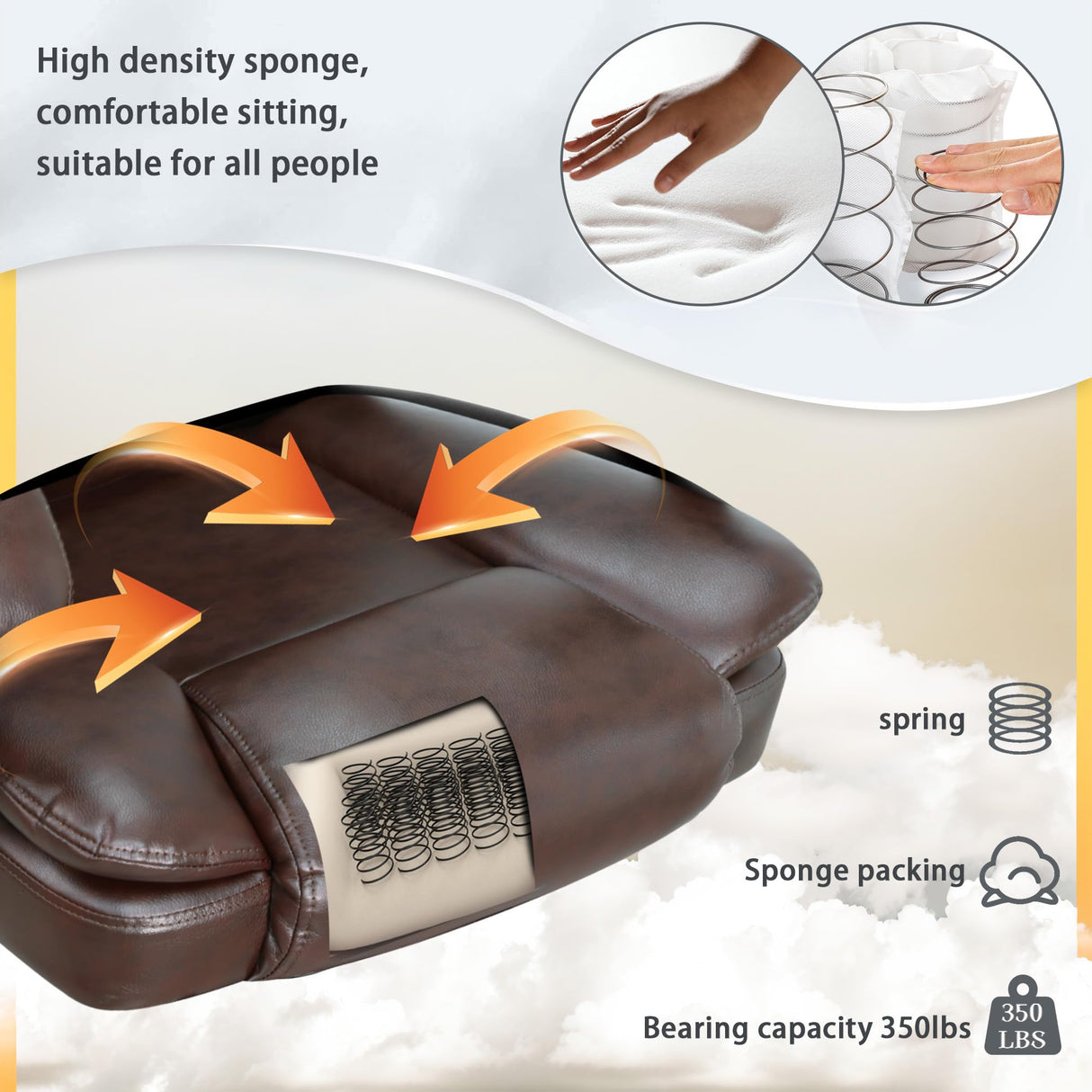 6-Point Massage Executive Office Chair with Heating and Footrest