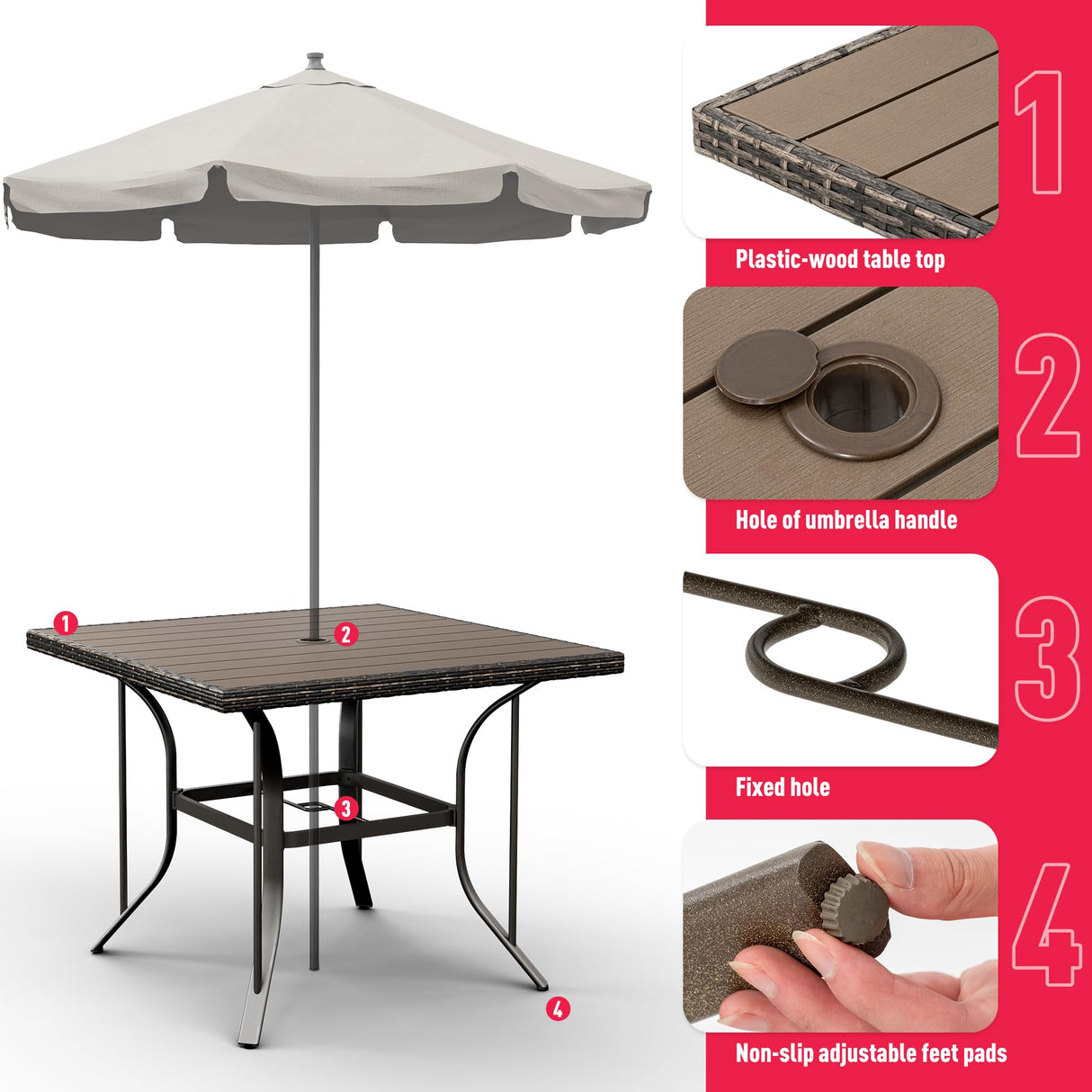 Outdoor Wicker Furniture Set for Backyard Garden Deck