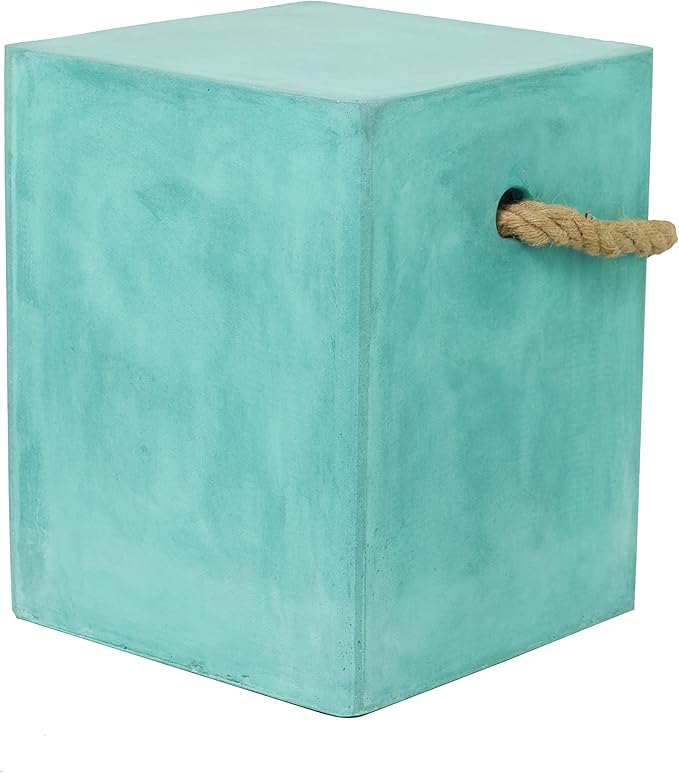 Magnesium Oxide Lightweight Outdoor Accent Table with Rope Handle