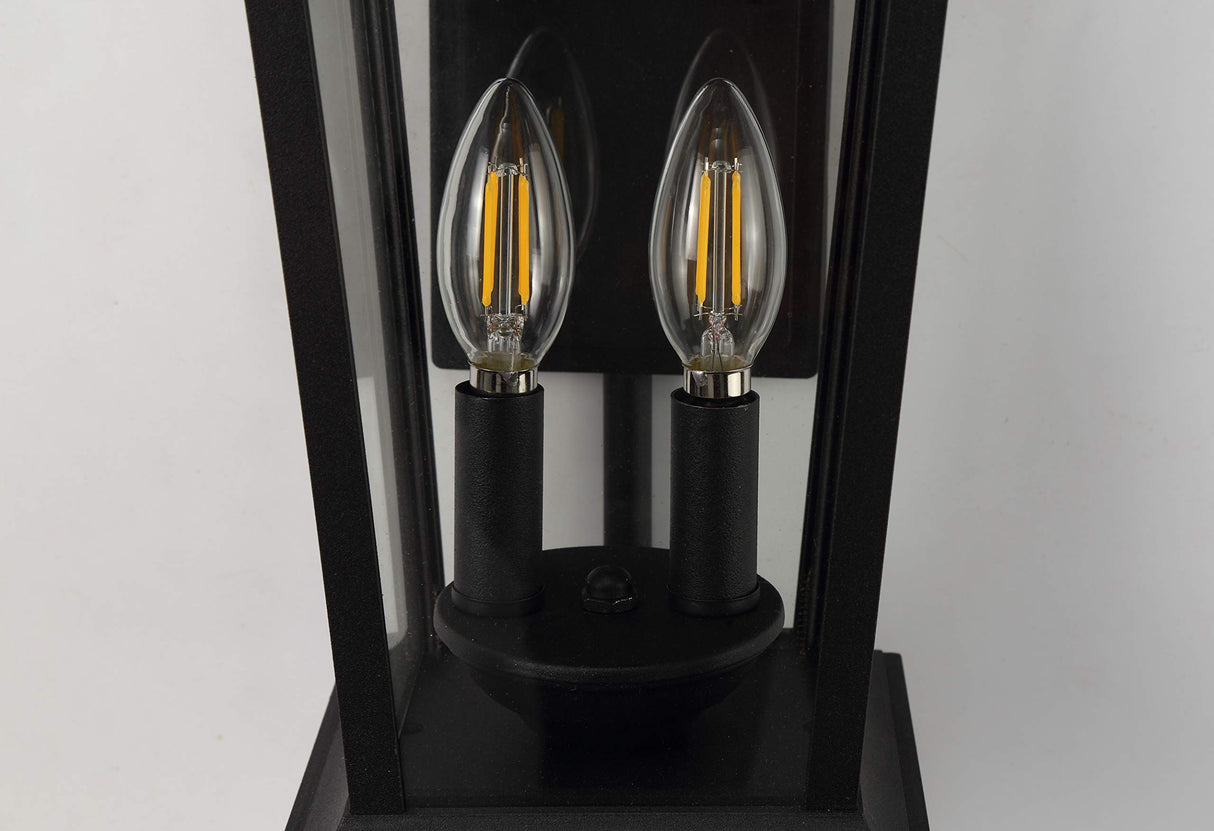 Large Outdoor Wall Sconce, 2-Lights Lantern, Exterior Wall Mount Light Fixture