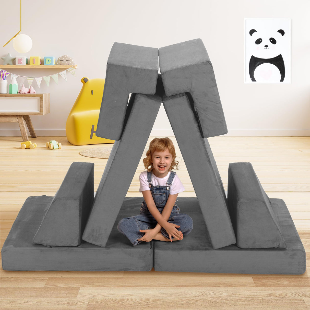 8 Pcs Modular Kids Play Couch, DIY Modular Toddler Couch for Playroom and Bedroom)
