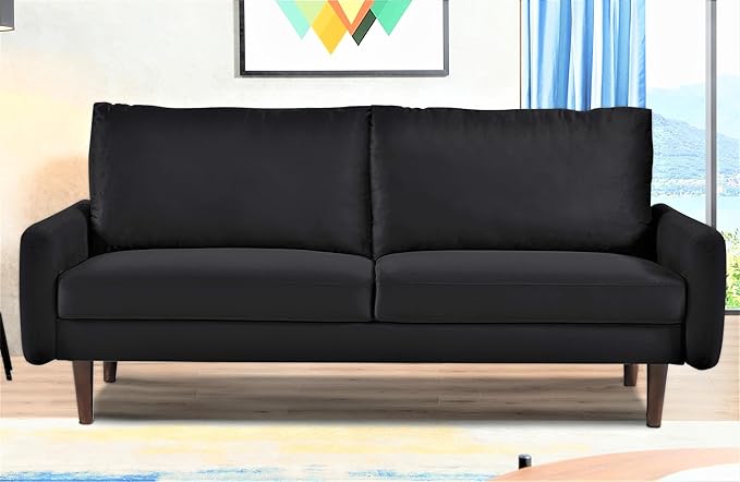 Kent Modern Velvet Sofa, Comfortable 3 Seater Couch for Living Rooms and Small Spaces