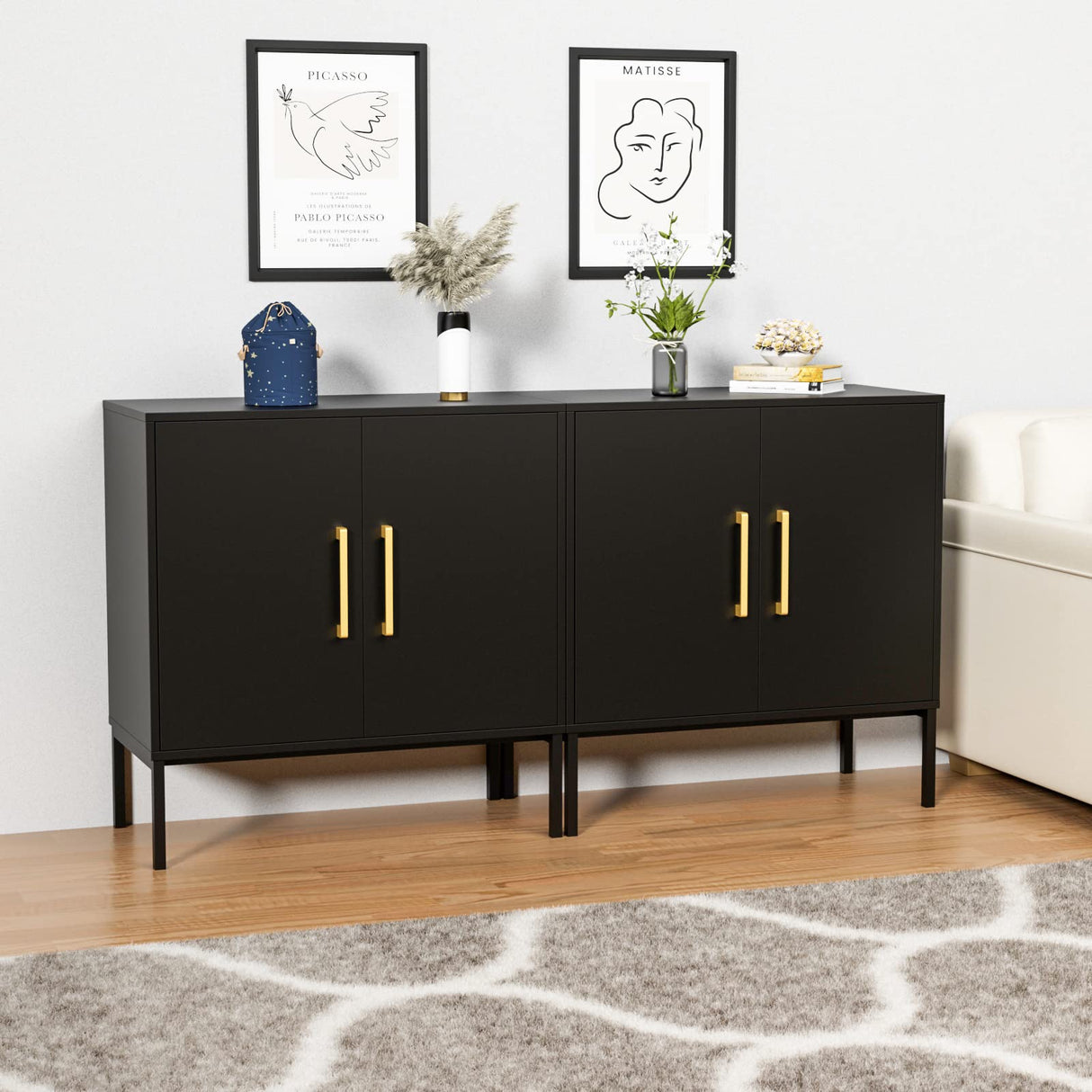 Accent Storage Cabinet with Doors and Adjustable Shelf