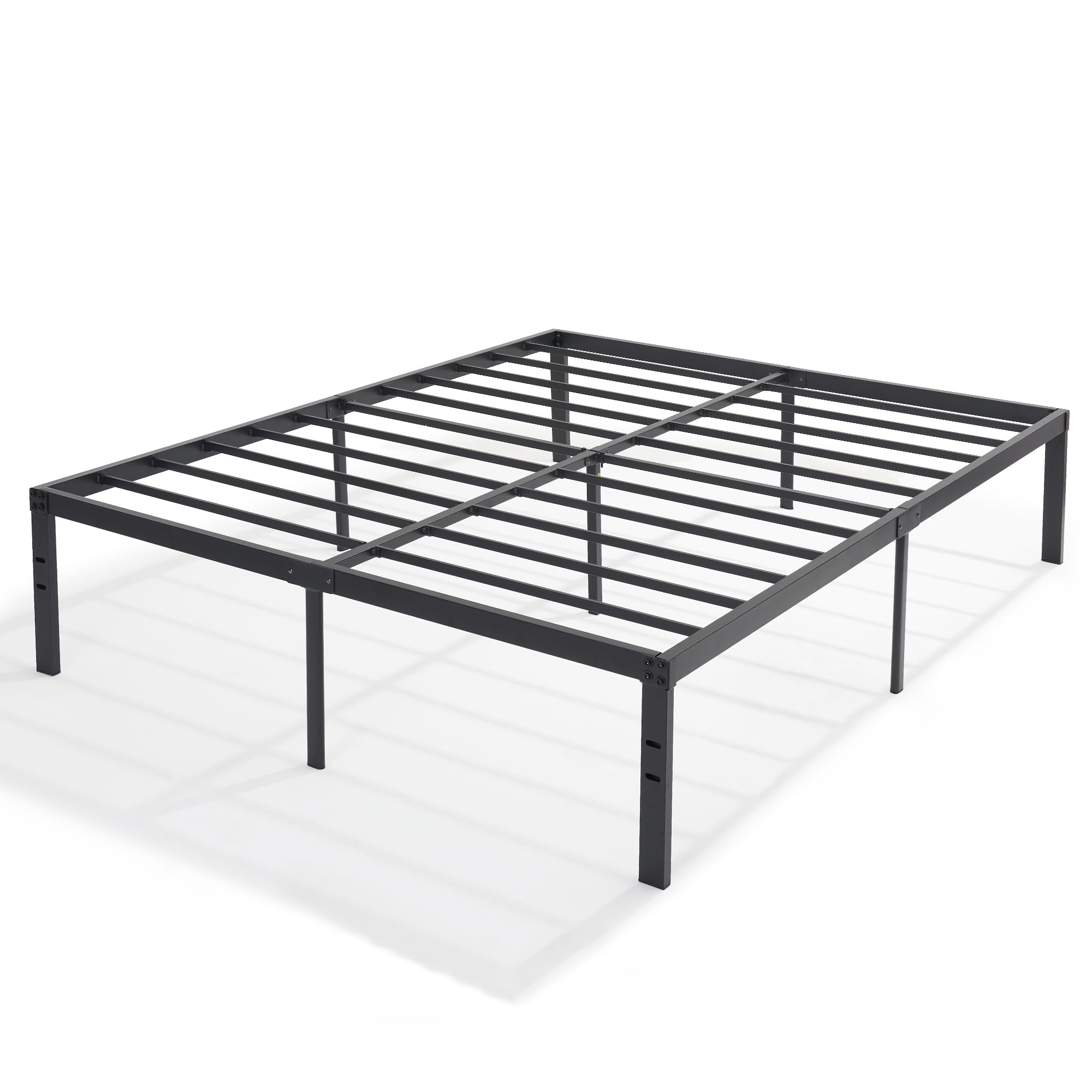 16" Queen Size Tall Metal Platform Bed Frame,Heavy Duty Steel Slat/Easy Assembly Mattress