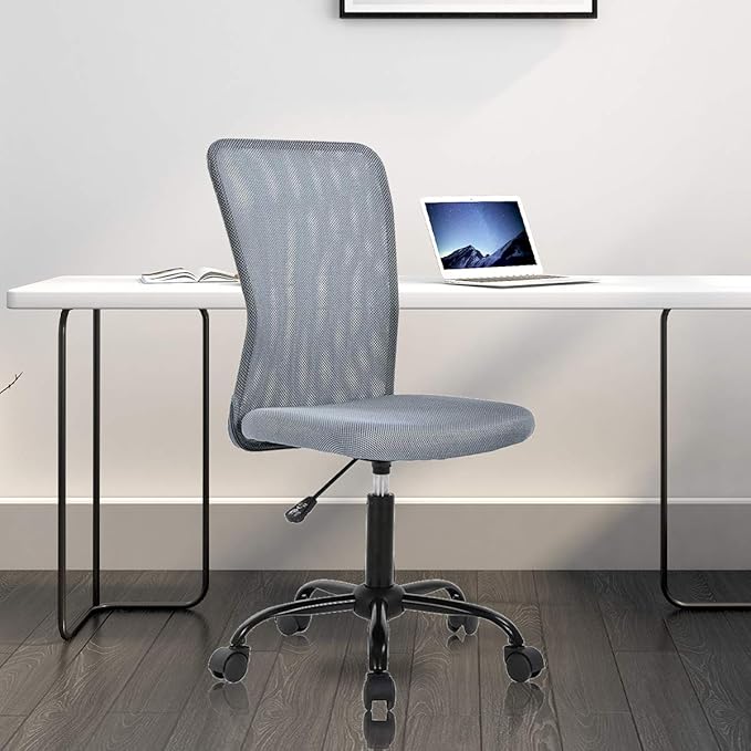 Simple Mesh Office Chair, Ergonomic Office Chair Armless Home Office Chair Adjustable