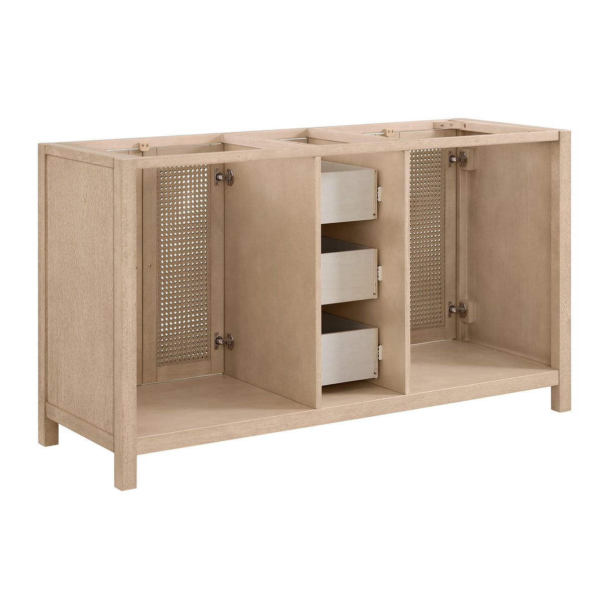 Lucca 60 Inch Bathroom Vanity Double Sink - Freestanding Cabinet Without Top - Wood Bathroom Vanity