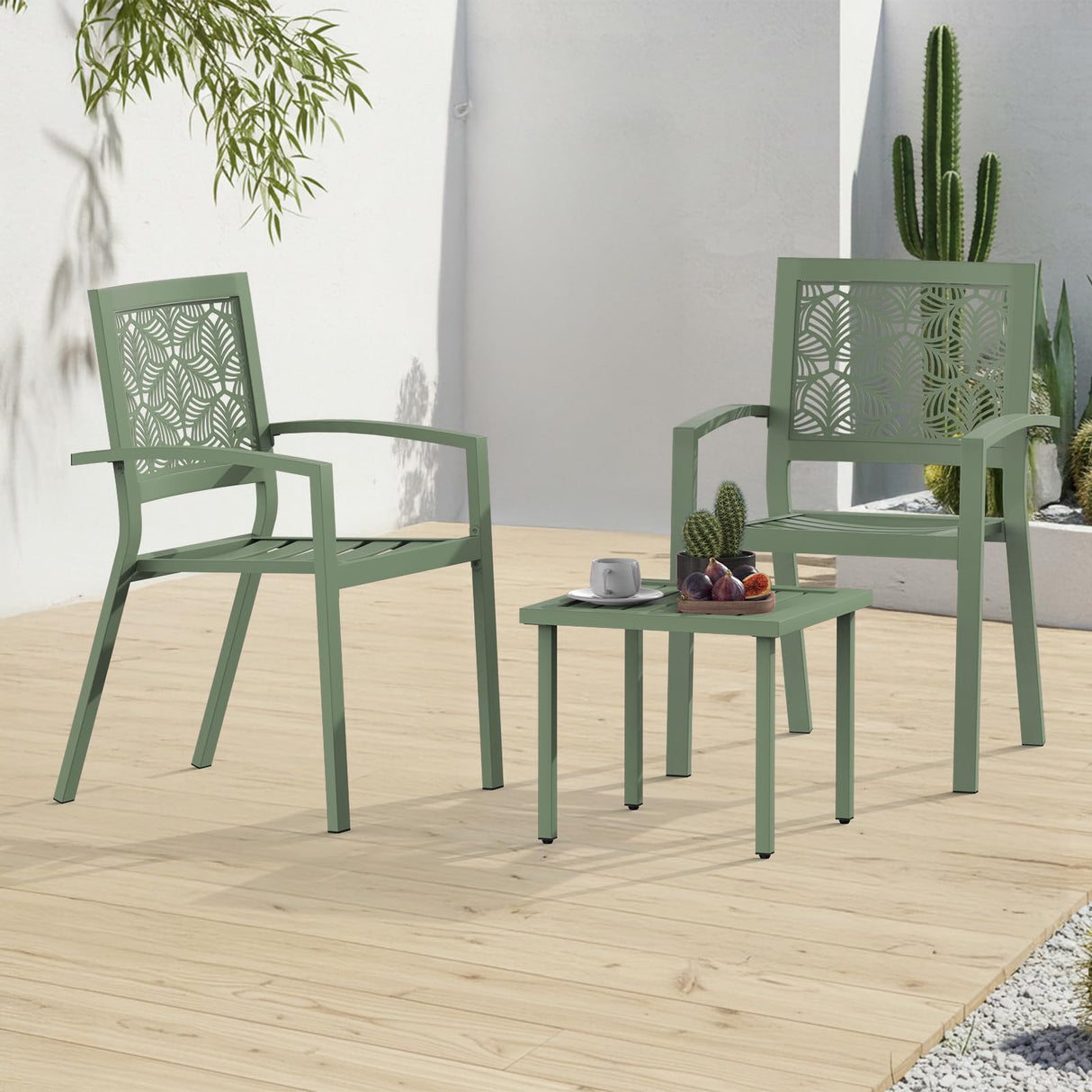 3 Pieces Outdoor Bistro Set for Patio, Balcony, Porch, Poolside, Backyard