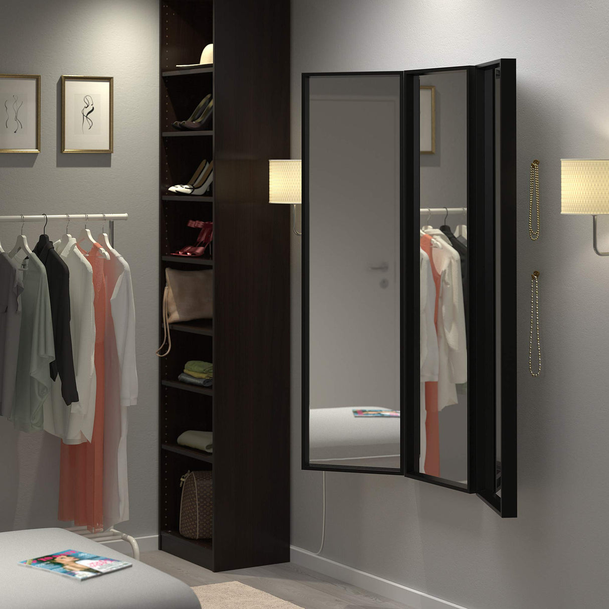mirror combination, black