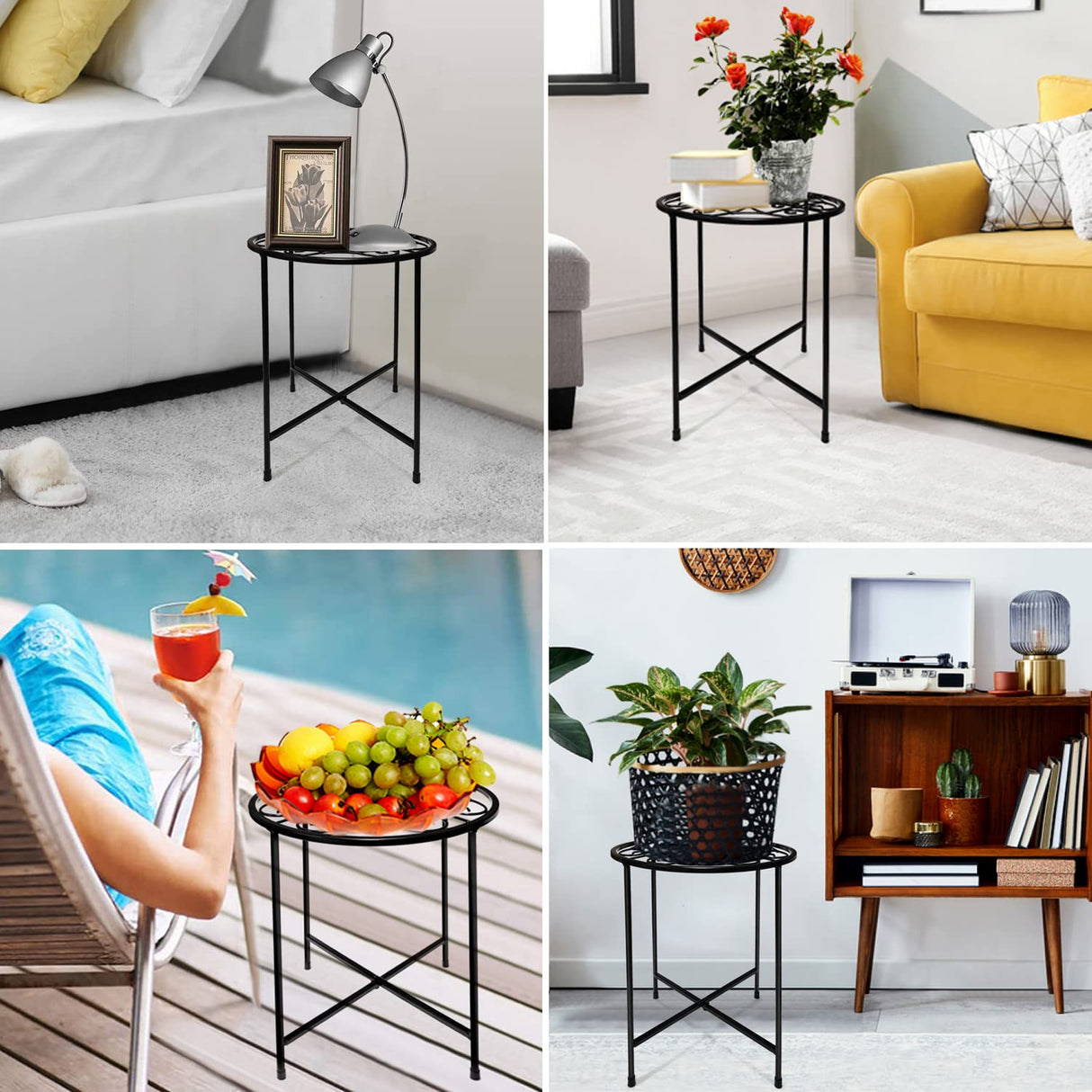 IronBloom 15" Tall Metal Plant Stand – 2 Pack, Round Heavy Duty Pot Holder