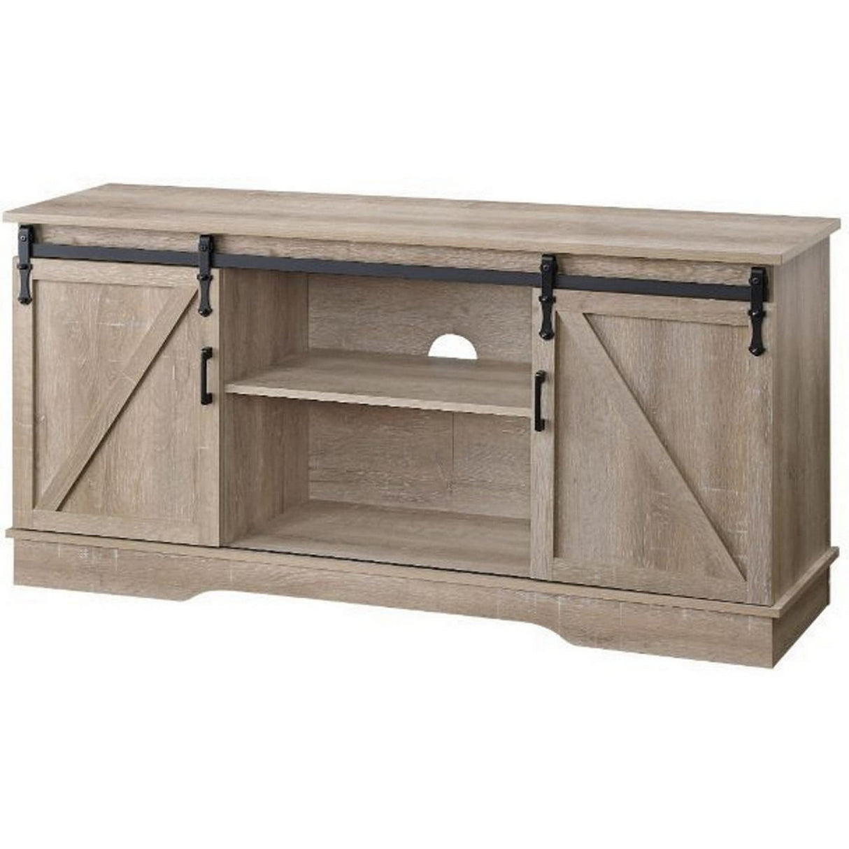 Versatile Rectangular Wooden TV Stand, Brown