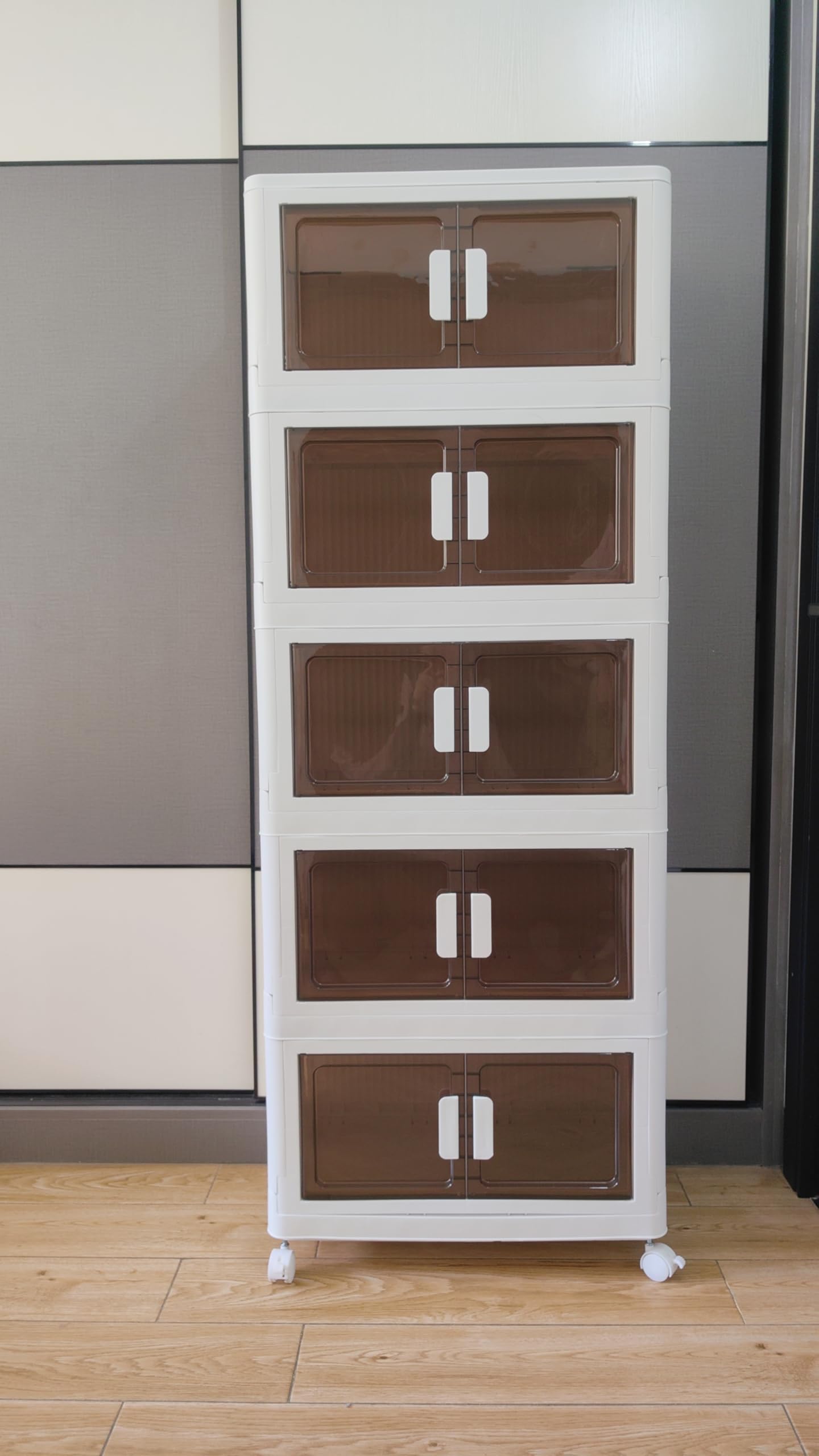 80 Gals Storage Bins with Lids - Folding Storage box with Doors and Wheels