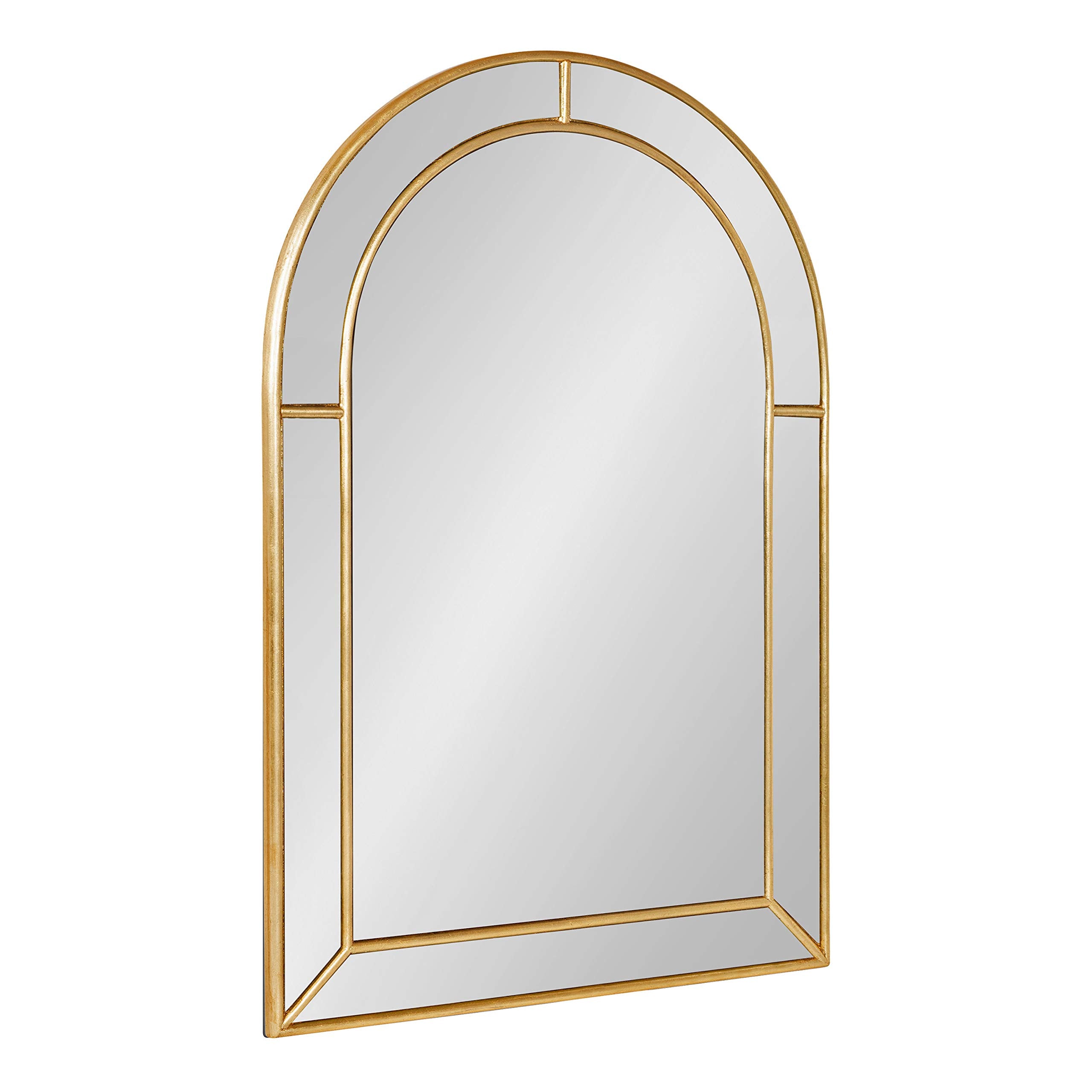 Fairbrook Transitional Arched Wall Mirror, 18 x 24, Gold, Sophisticated Glam Mirror Decor