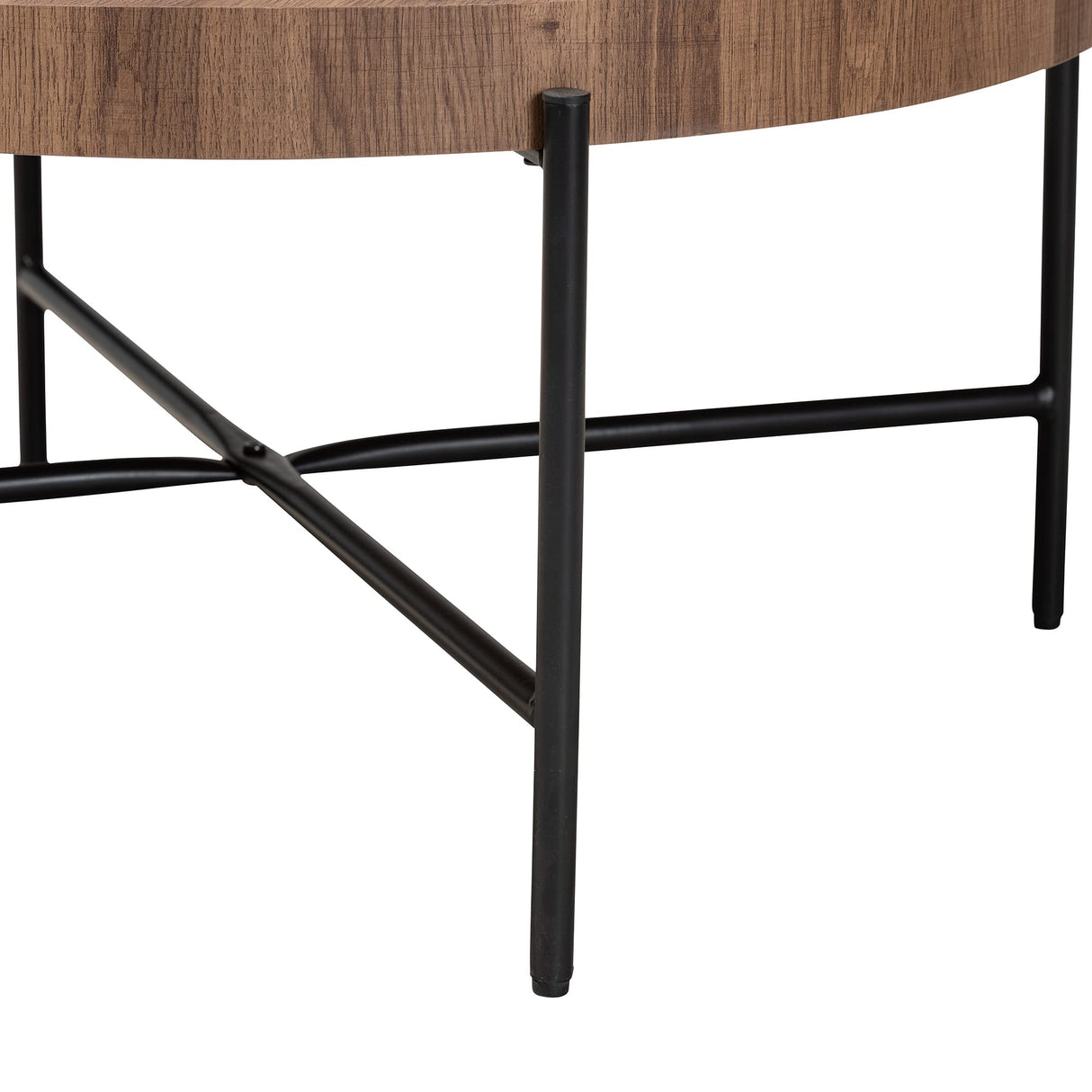 Baxton Studio Umar Coffee Table, One Size, Walnut Brown/Black