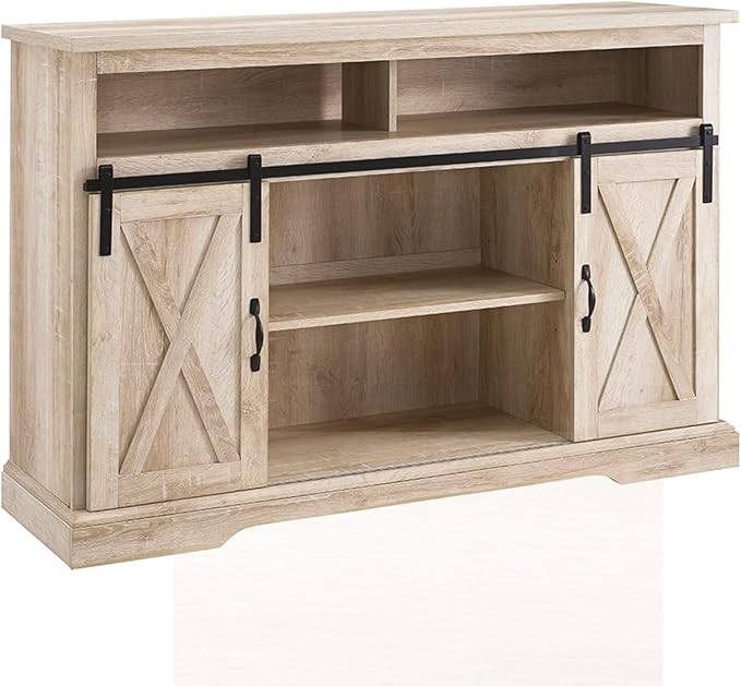 Clayton Farmhouse Sliding Double Barn Door TV Stand for TVs up to 58 Inches
