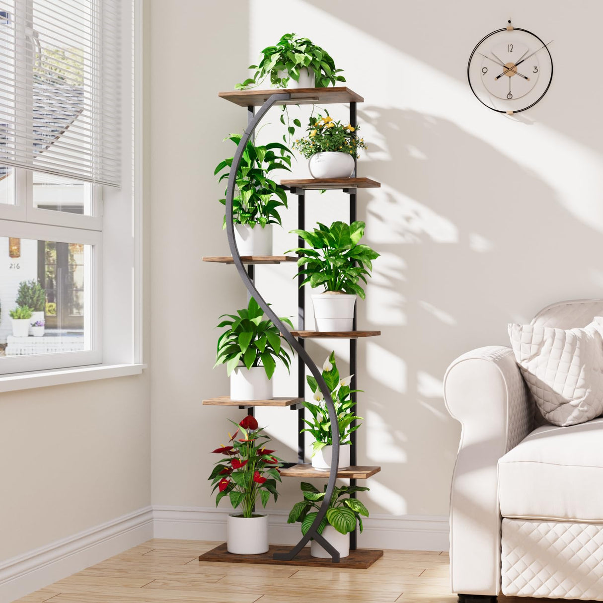 GlowCurve 59" Tall 7-Tier Plant Stand with Grow Lights