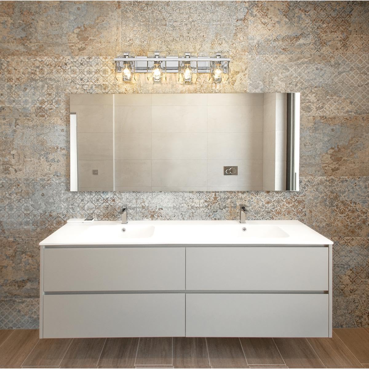 1938-4V-CH Bennington Vanity, 4-Light 400 Total Watts, Chrome