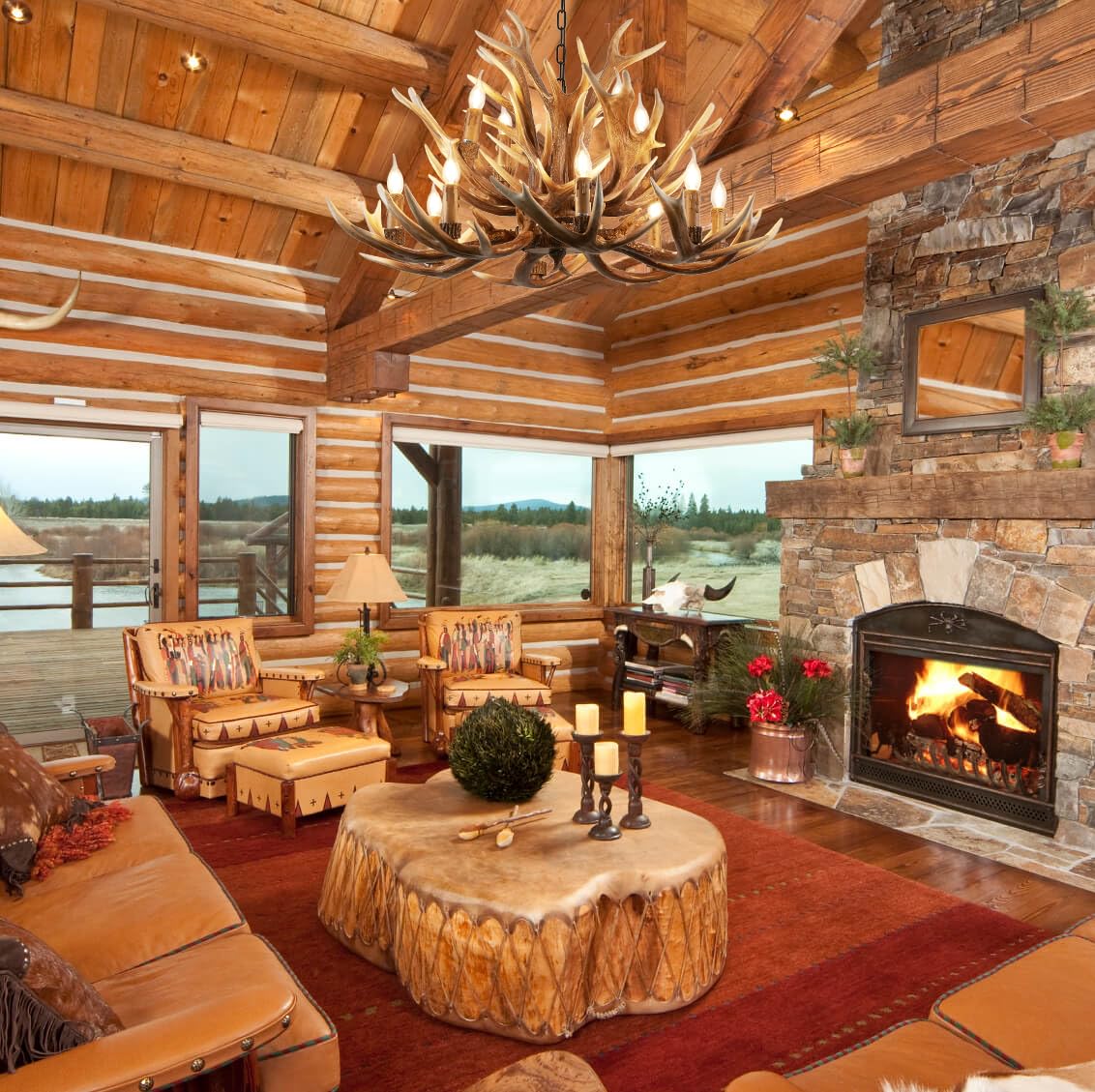 Farmhouse Antler Chandelier 12-Light, Lagre Rustic Antler Light Fixtures