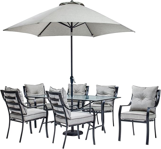 Lavallette 7-Piece Patio Dining Set, Steel Outdoor Dining Set for 6