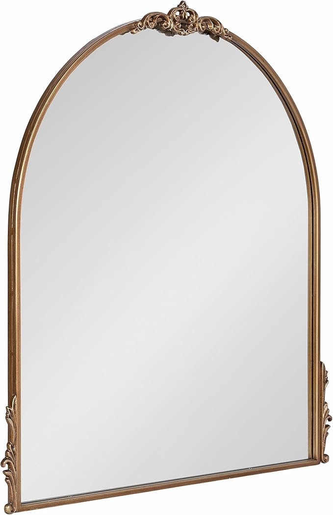 Traditional Arched Mirror, Gold, Decorative Large Arch Mirror
