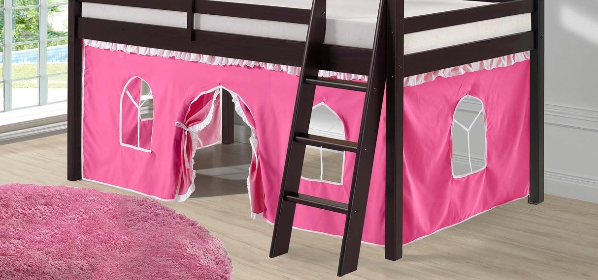 Roxy Junior Loft - Espresso with Pink and White Bottom Tent
