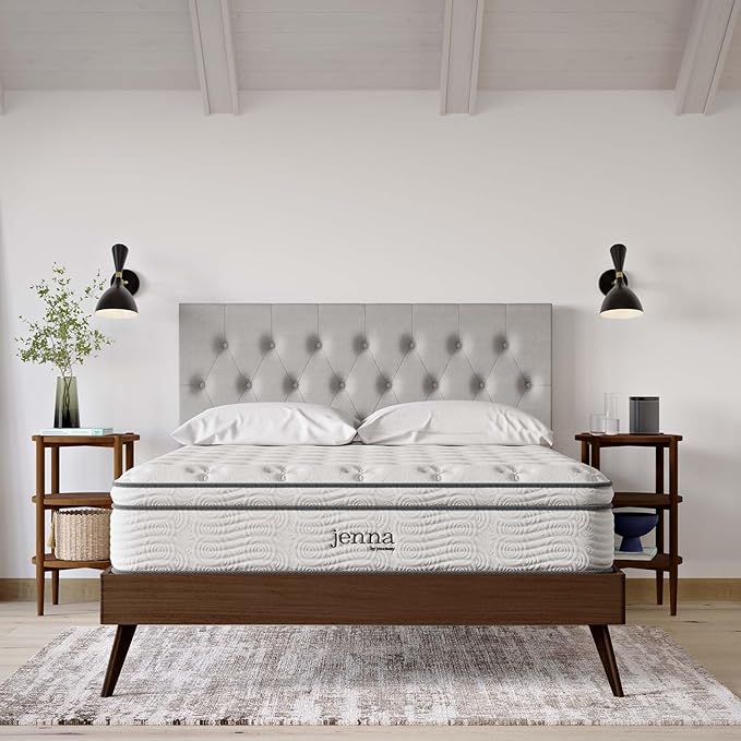 Jenna Innerspring and Foam Mattress-10-Year Warranty, Queen, White