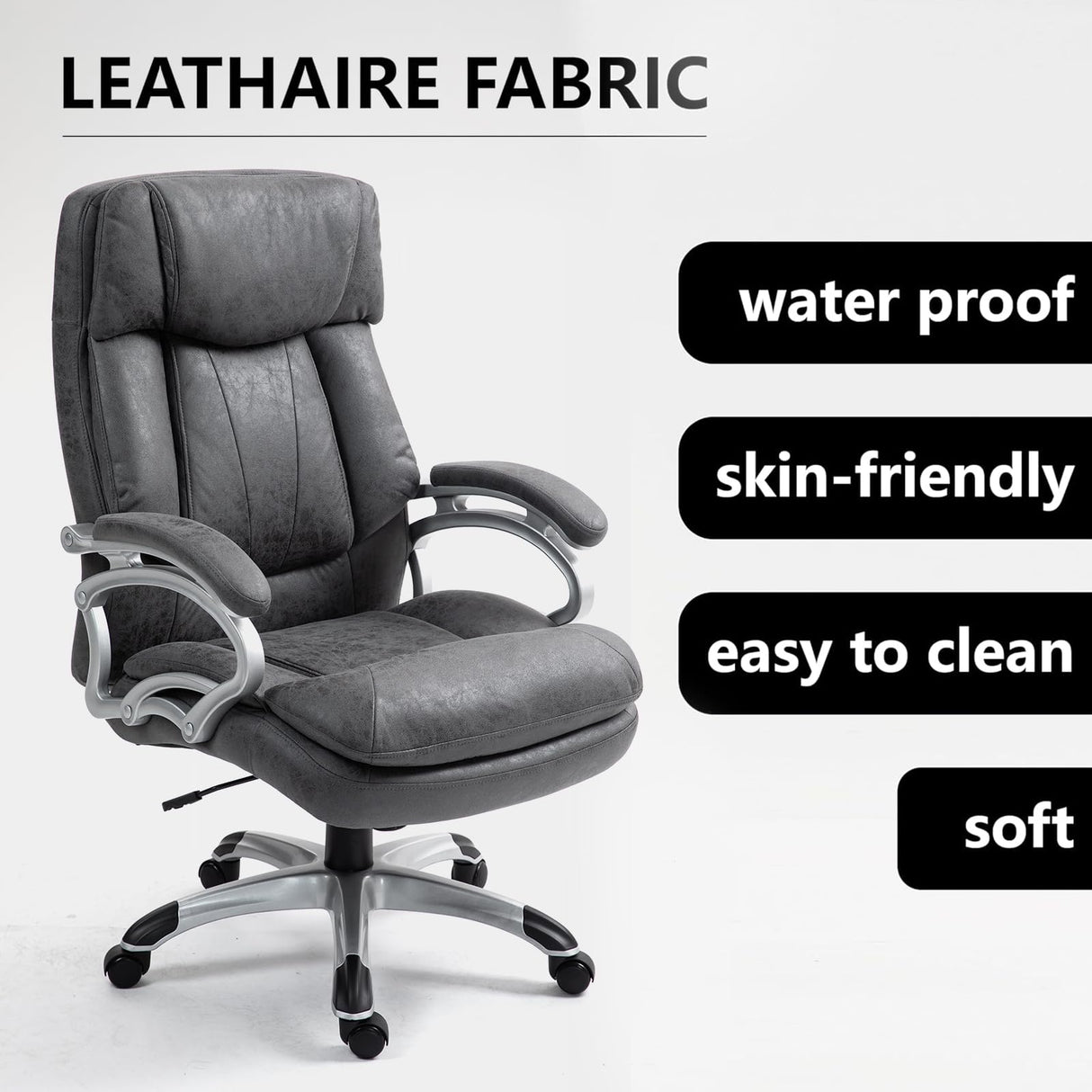 Big and Tall Office Chair 400lbs, Executive Chair Heavy Duty Office Chair