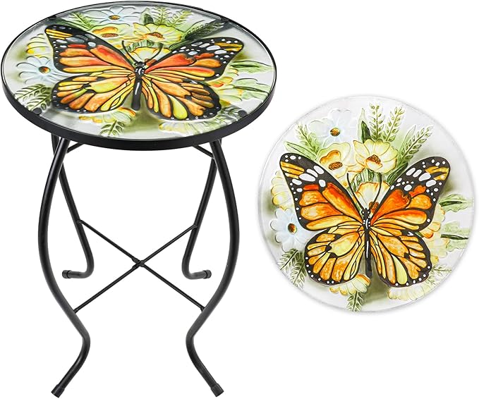 Patio Side Table Outdoor Accent Table Small Mosaic Table Coffee Table End Table