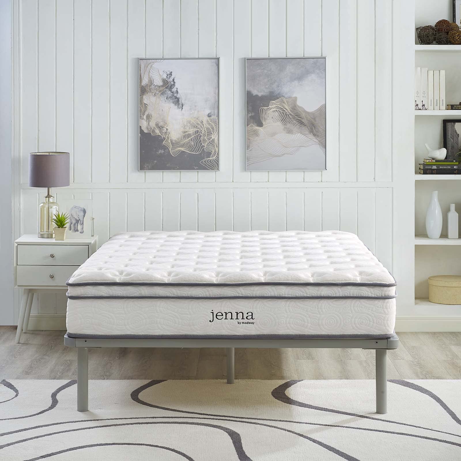 Jenna Innerspring and Foam Mattress-10-Year Warranty, Queen, White