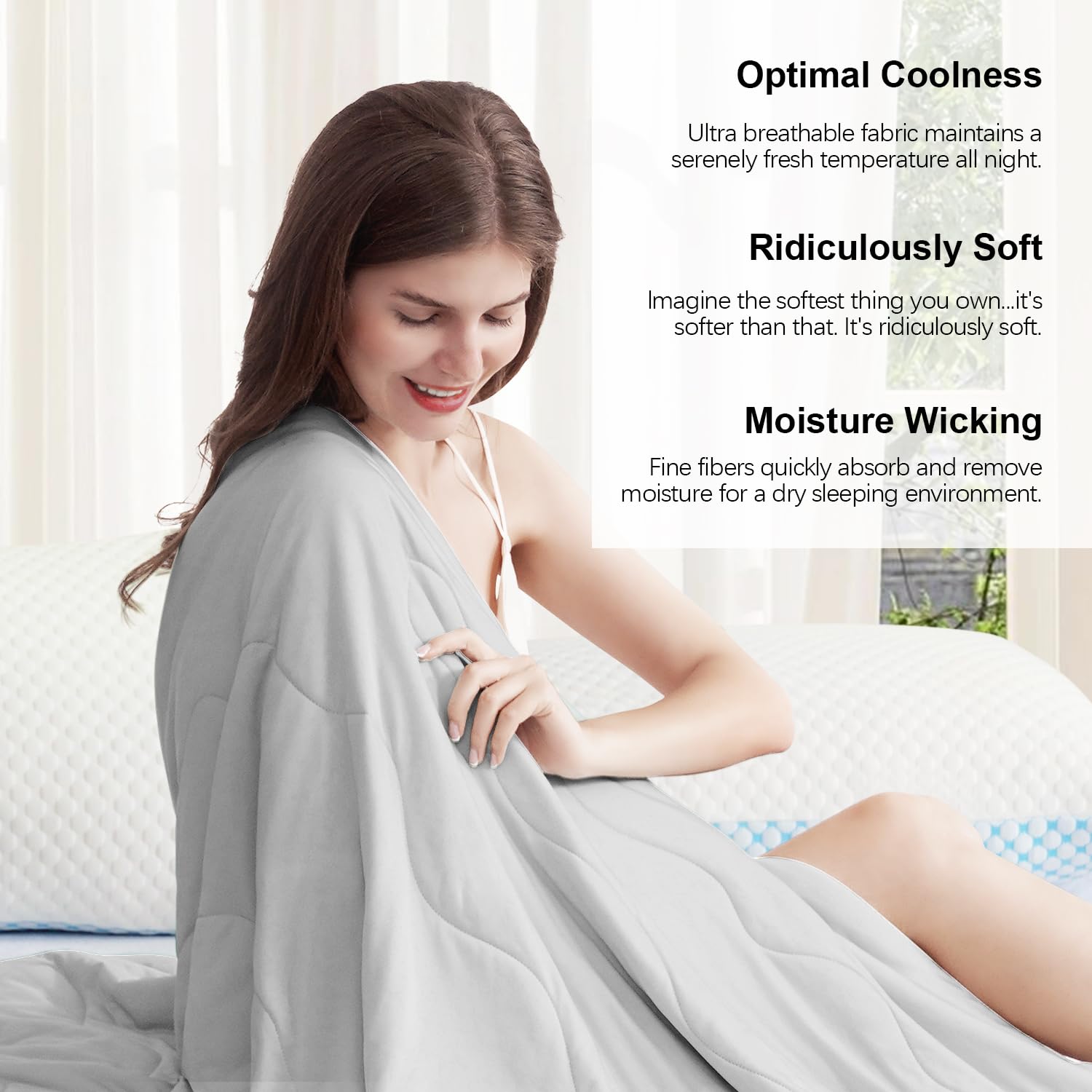 Cooling Comforter King, Cold Touch Fabric Absorbs Body Heat