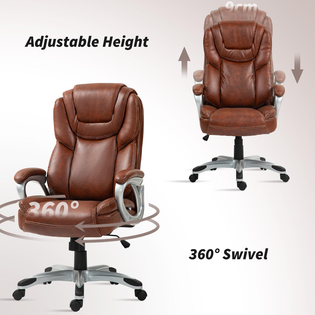 High Back Executive Office Chair with Tilt Function and Adjustable Height