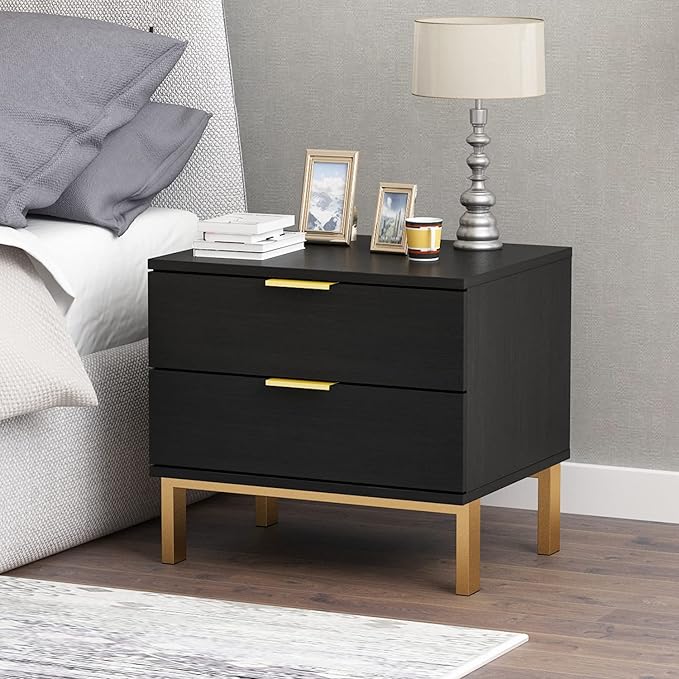 Modern Nightstand with 2 Storage Drawers