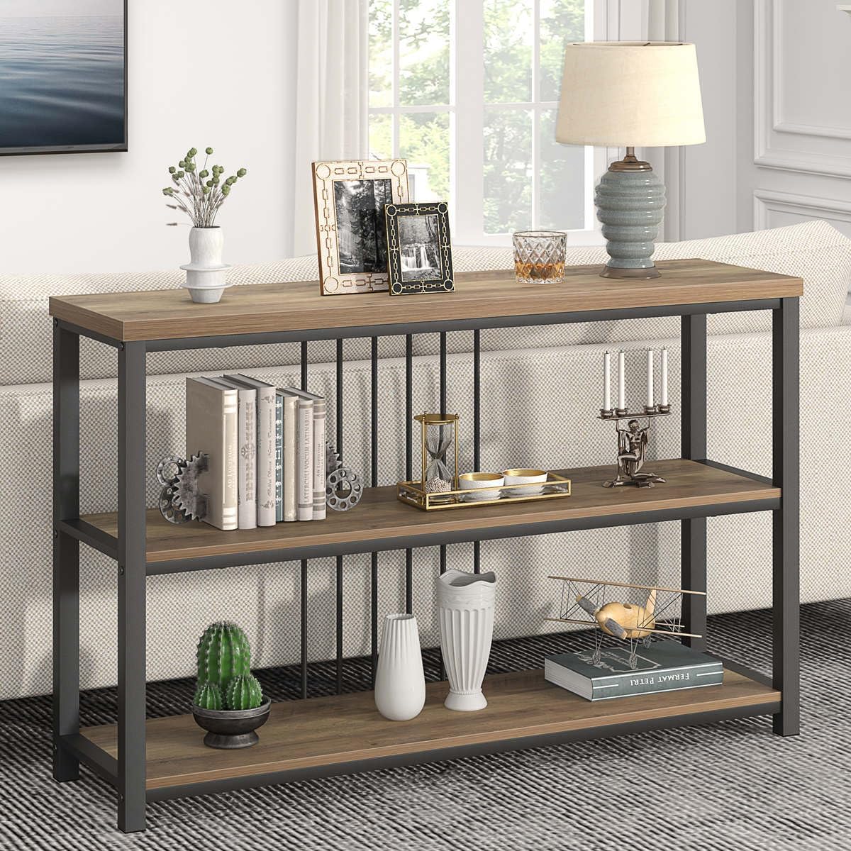 Sofa Console Table, Modern Entryway/Hallway Table for Living Room, Oak