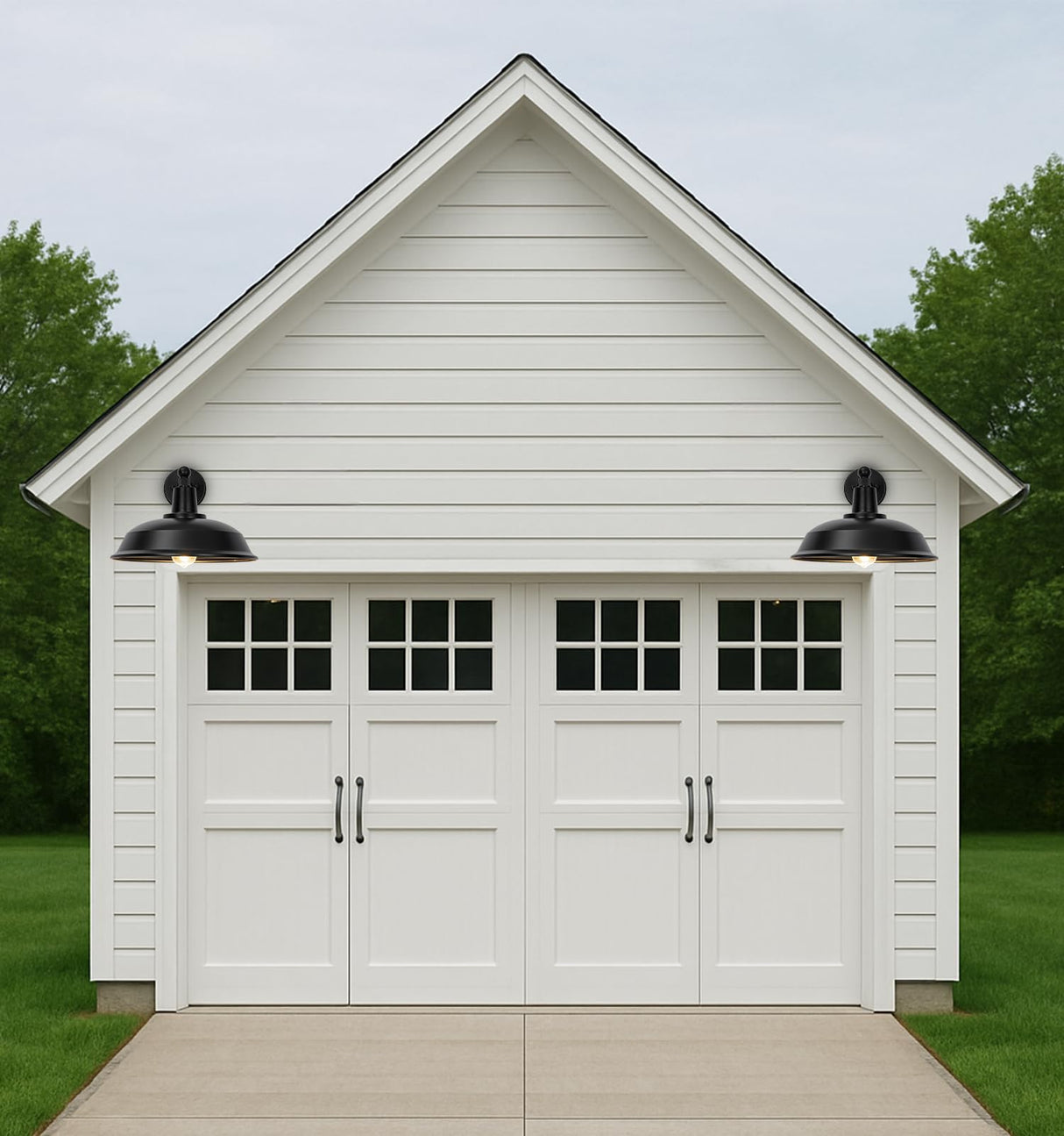 15" Large Outdoor Gooseneck Barn Light, Door Classic Farmhouse Outdoor Wall Light Exterior Lighting