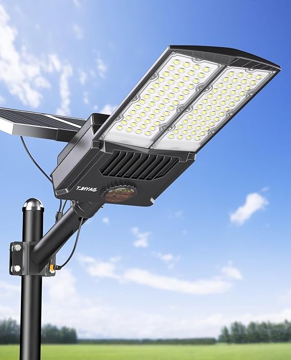 Y-12000W Solar Street Lights Outdoor,6500K Bright Parking Lot Lights Commercial