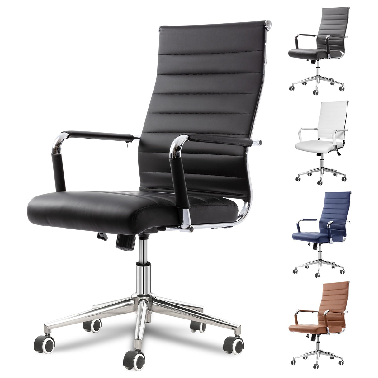 Office Desk Chair, Ergonomic Leather Modern Conference Room Chairs