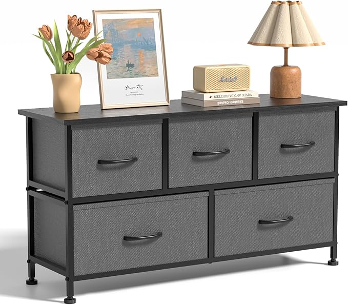 5 Drawers Dresser for Bedroom, Wide Chest of Drawers, Storage Organizer Units