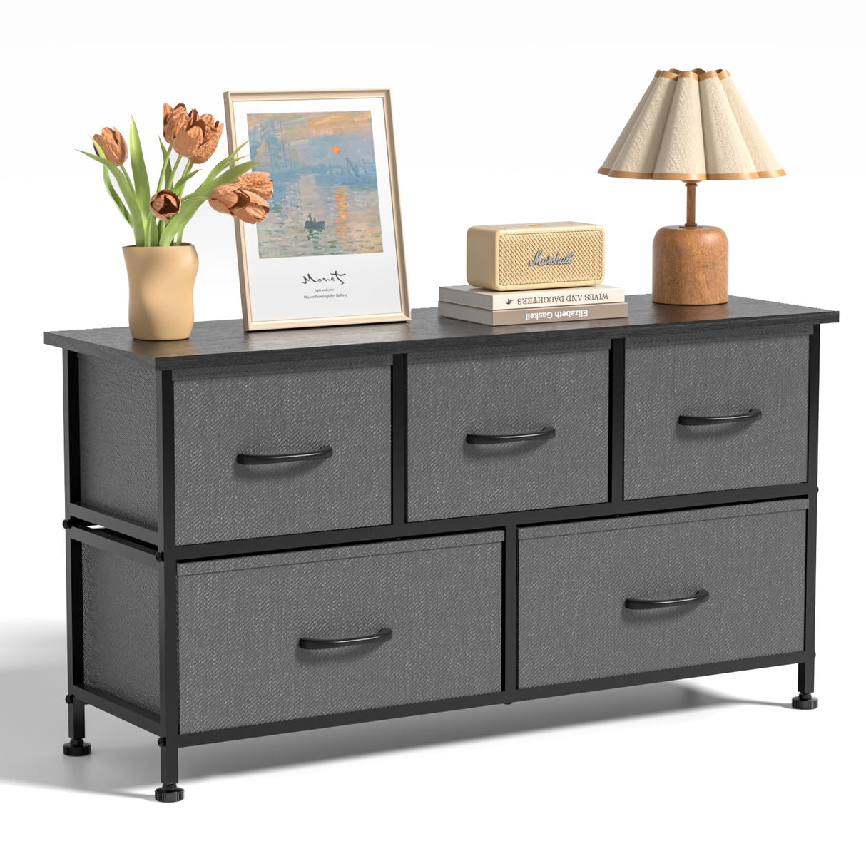 5 Drawers Dresser for Bedroom, Wide Chest of Drawers, Storage Organizer Units