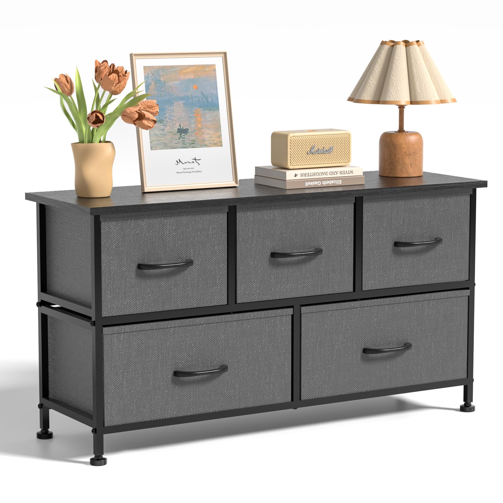 5 Drawers Dresser for Bedroom, Wide Chest of Drawers, Storage Organizer Units