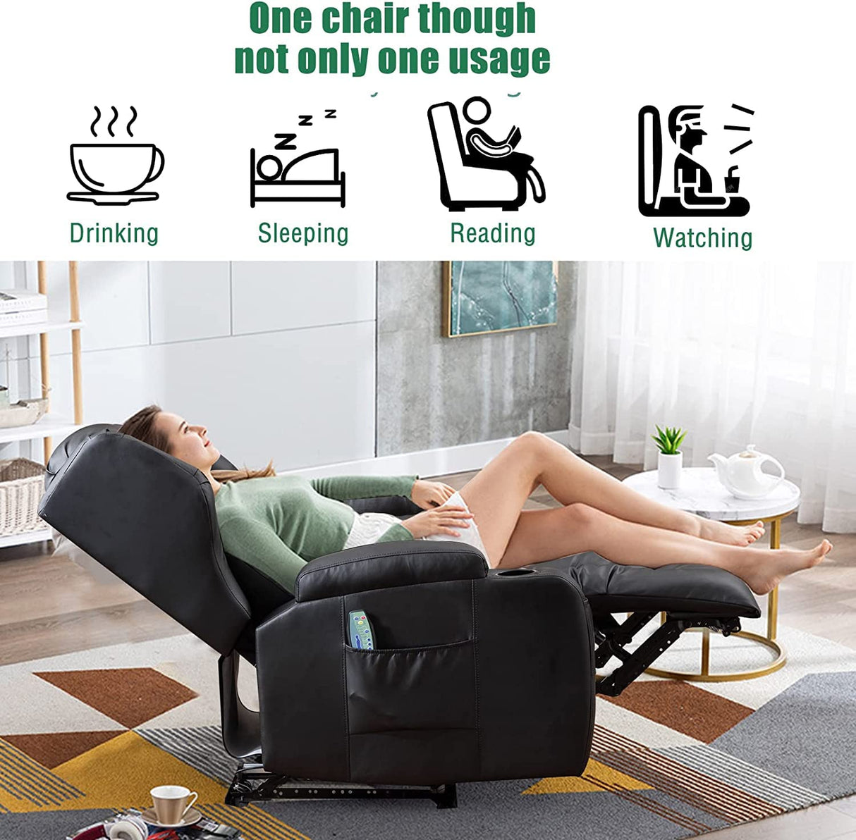 Electric Power Recliner Chair with Massage and Heat Recliner Chairs for Adults
