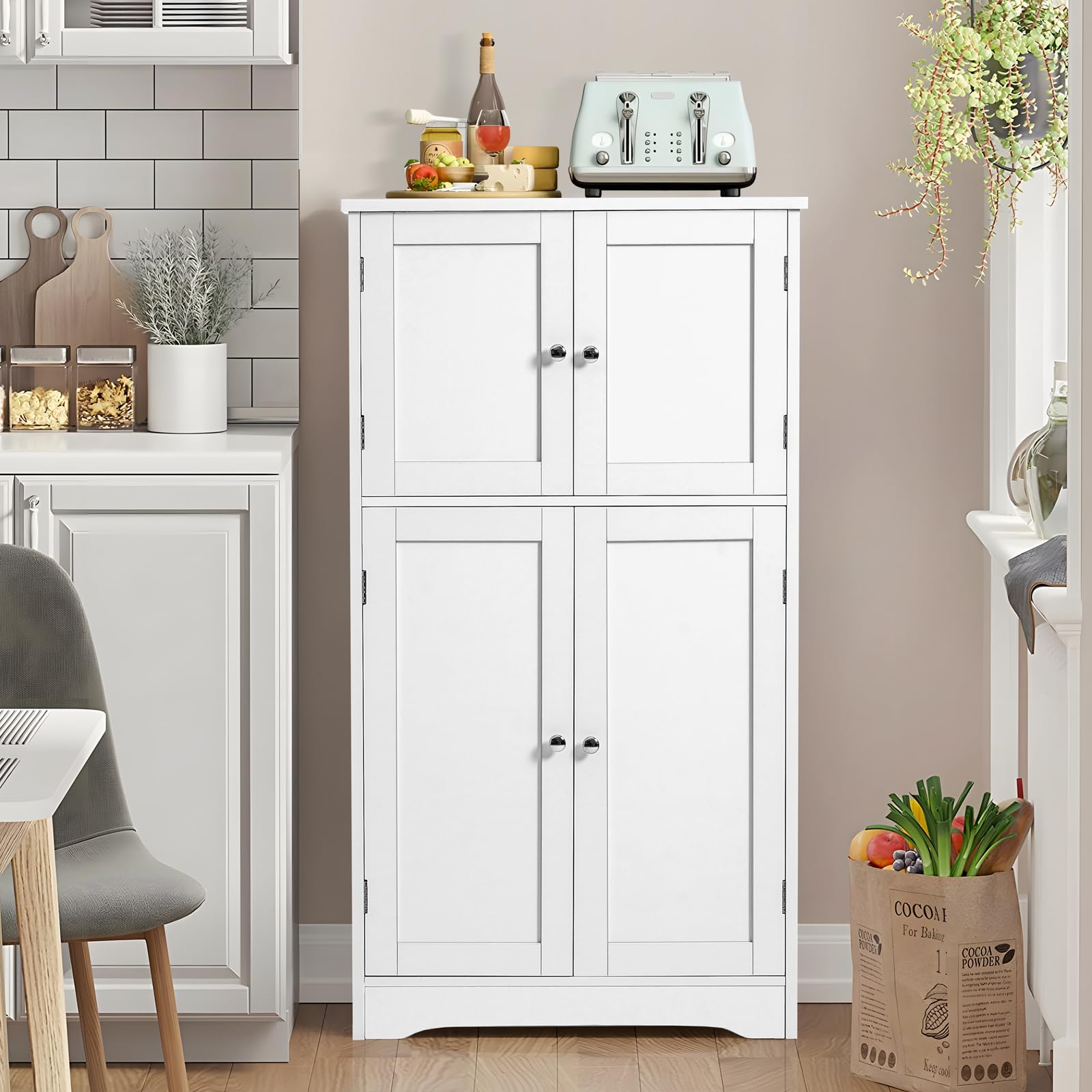 Storage Cabinet, Bathroom Storage Cabinet with Adjustable Shelves