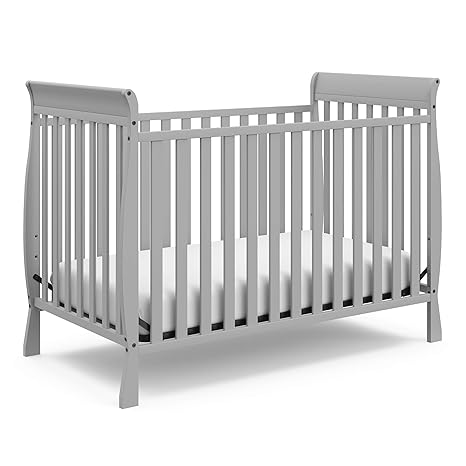 Convertible Crib (White) – GREENGUARD Gold Certified, Converts to Toddler Bed and Daybed, Fits Standard Full-Size Crib Mattress, Classic Crib with Traditional Sleigh Design