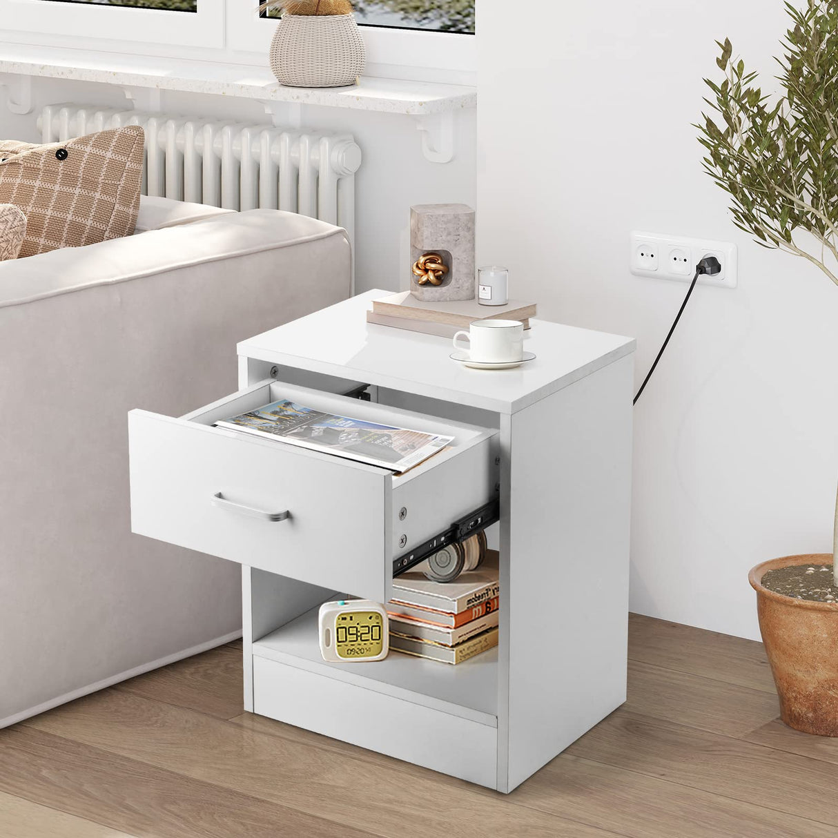 Nightstands Set of 2 with Drawer