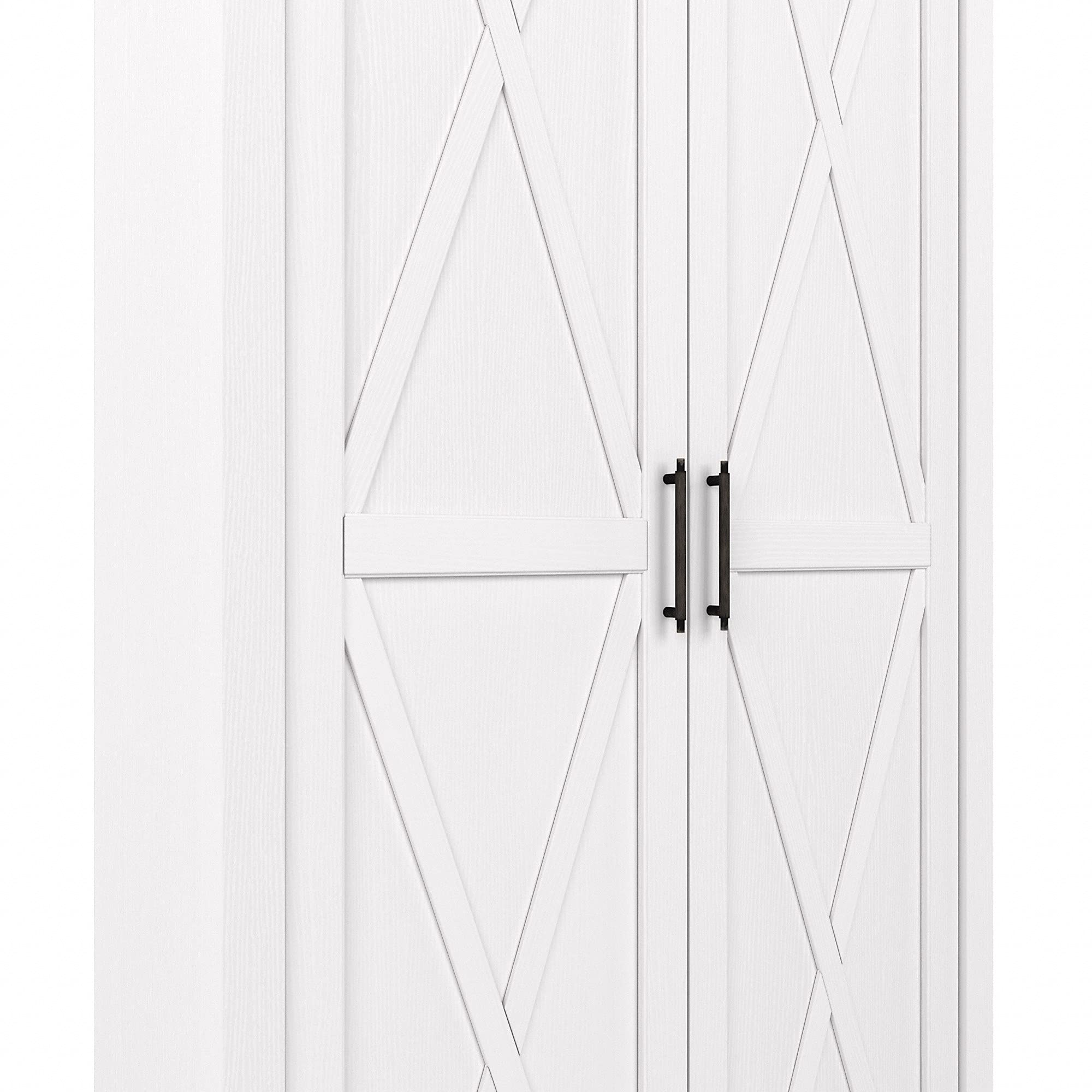 Bush Furniture Key West Bathroom Storage Cabinet with Doors in Pure White Oak