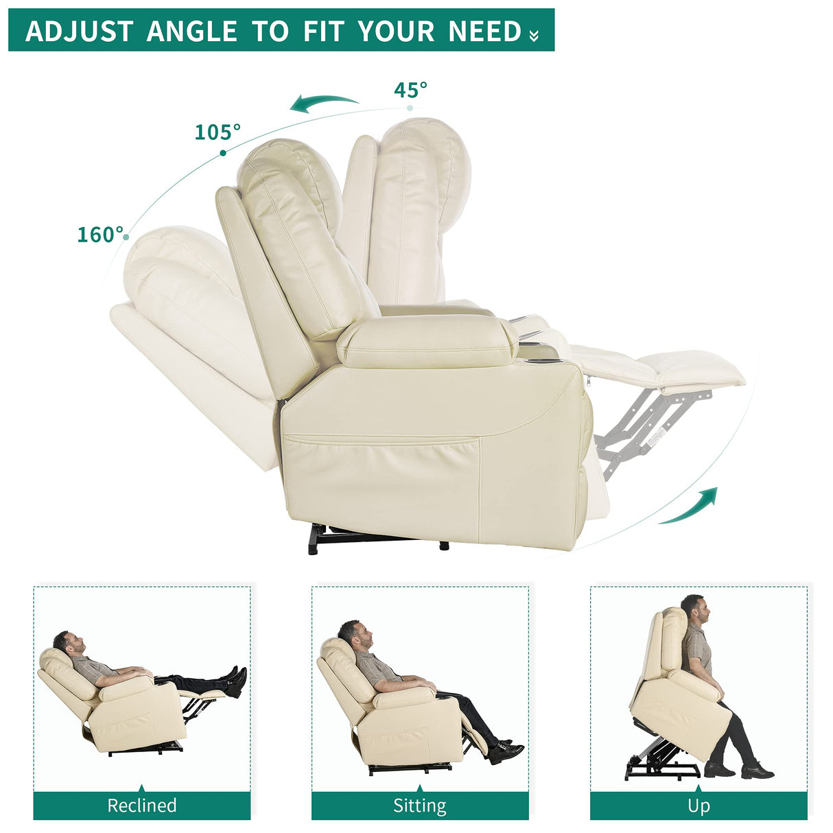 Power Lift Recliner Chair for Elderly, Electric Lift Chair with Heat and Massage