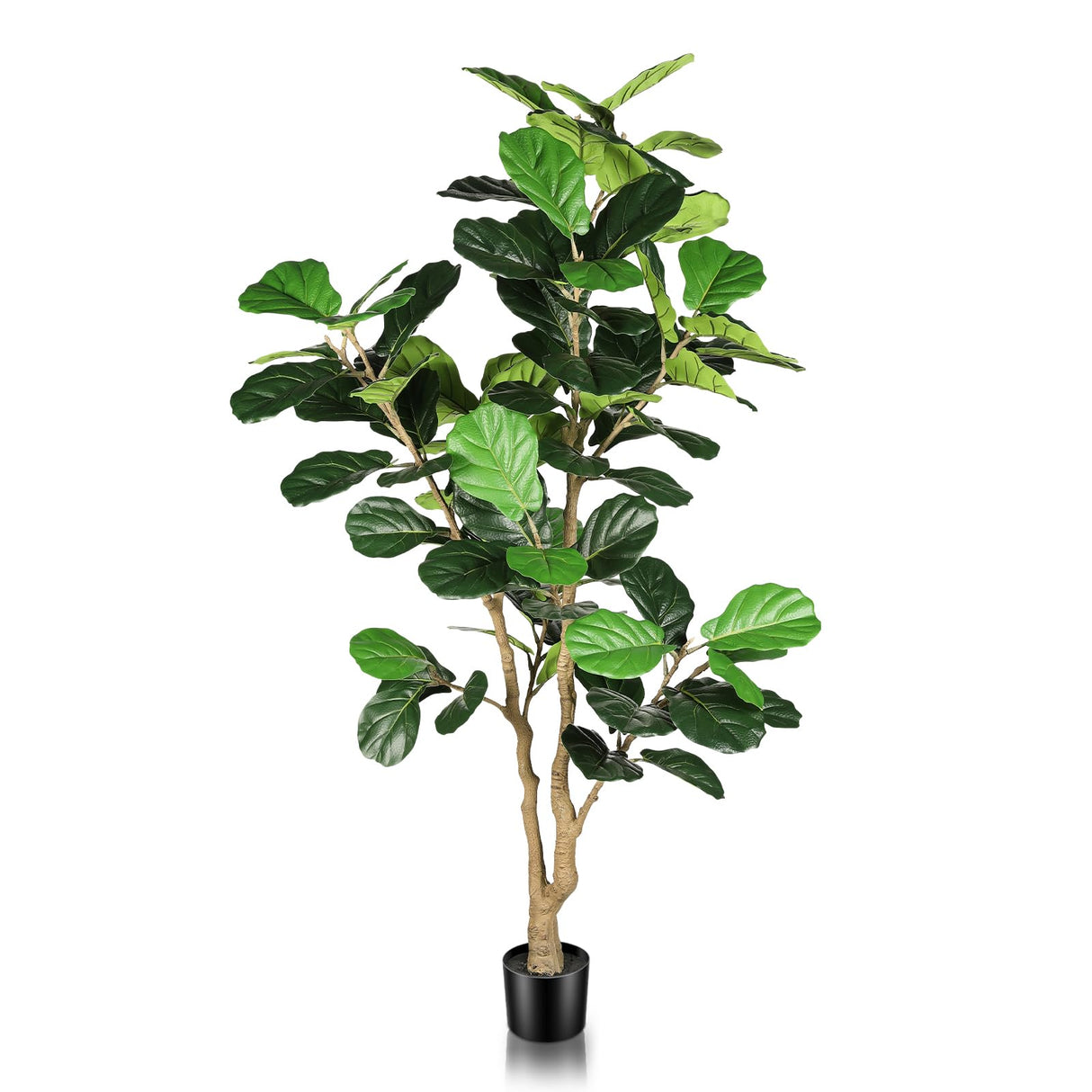 Feelead Artificial Fiddle Leaf Fig Tree - 6ft Artificial Plant Large Fake Fig Leaf Tree with Plastic Nursery Pot