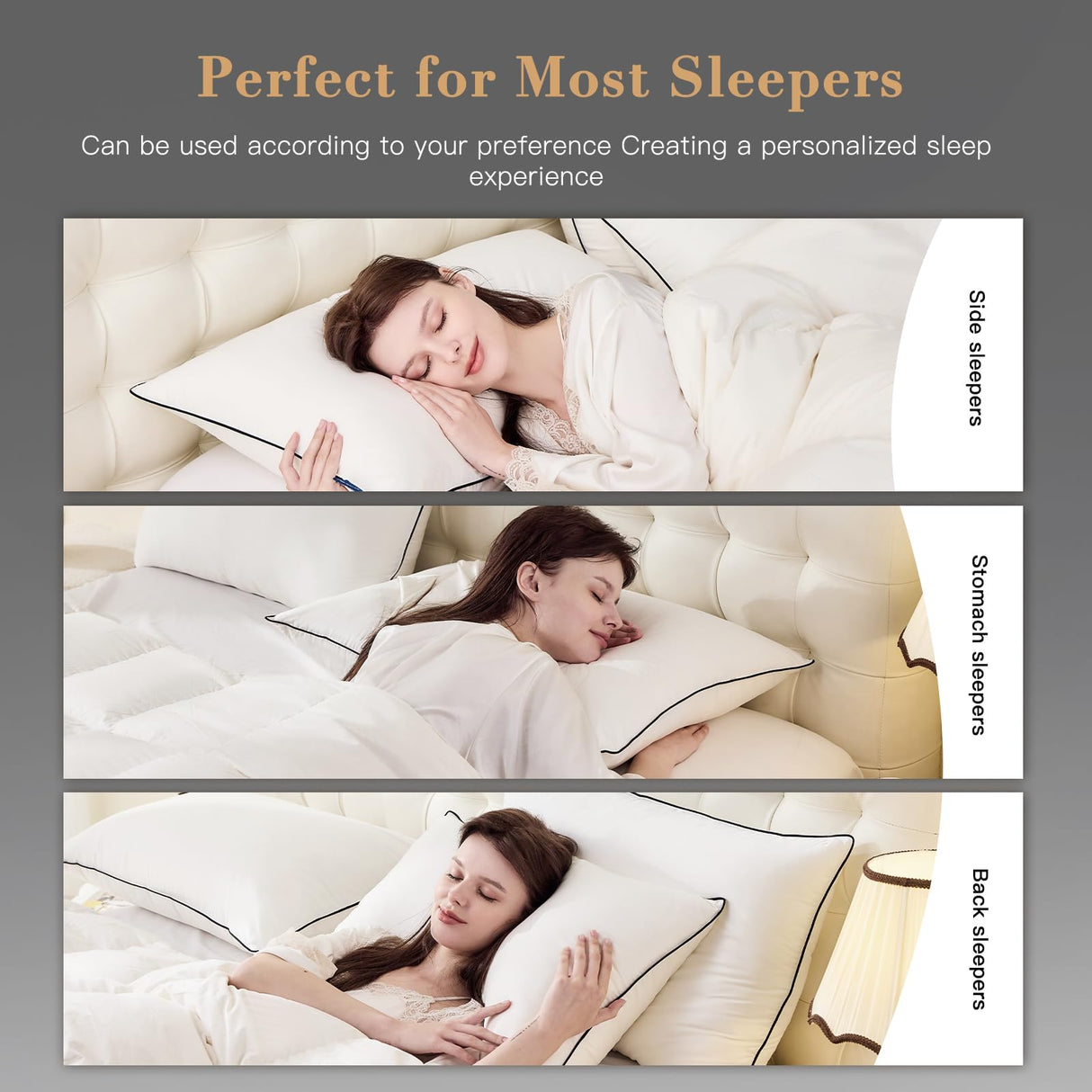 DOWNSTORIA Feather Down Pillows Queen/Standard Size Set of 2, Luxury Hotel Collection Bed Pillow 2 Pack, Down Surrounded Pillows for Sleeping, Soft Fluffy for Side Sleepers 20x28 in.