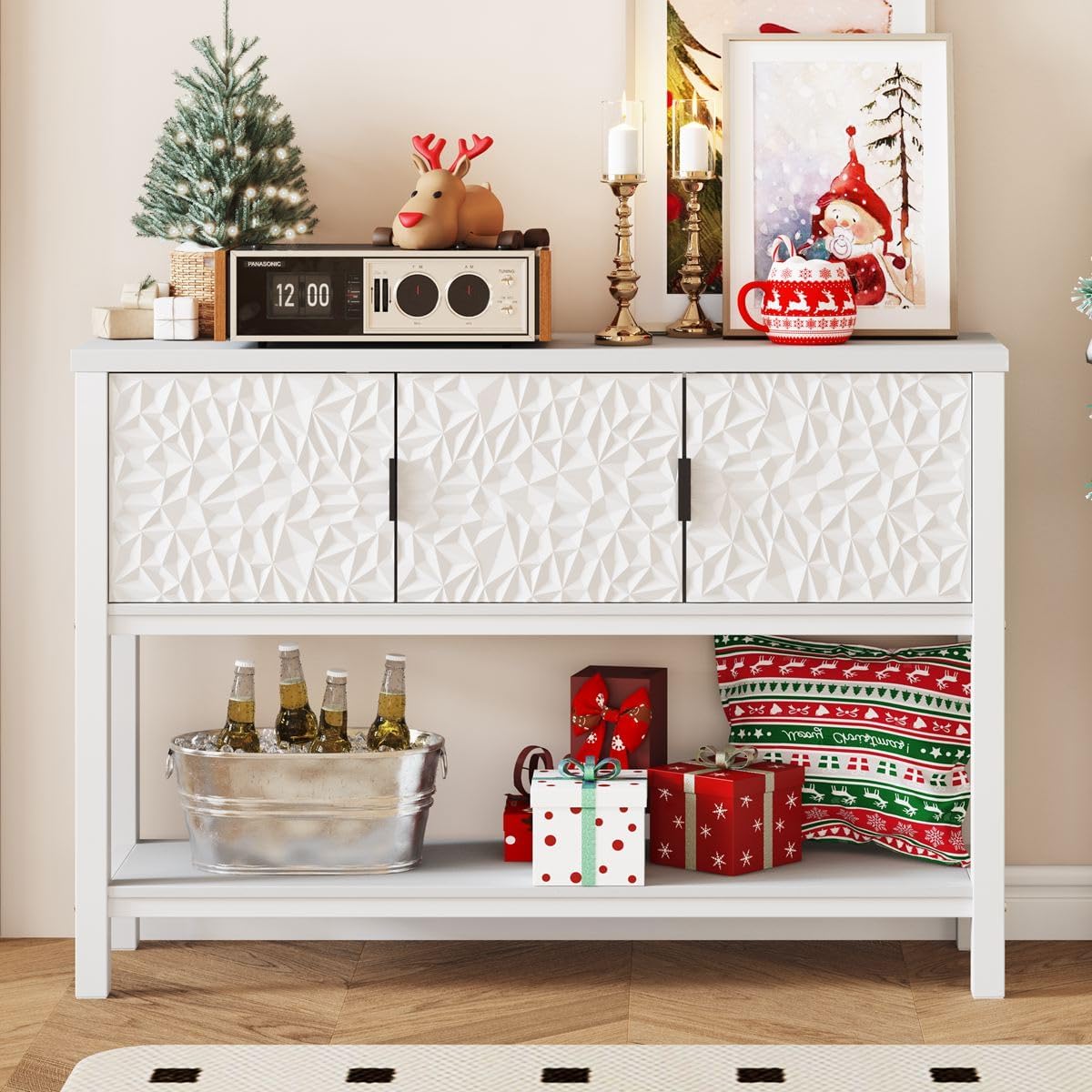 Console Sofa Table with Storage, Modern Entryway Table for Living Room